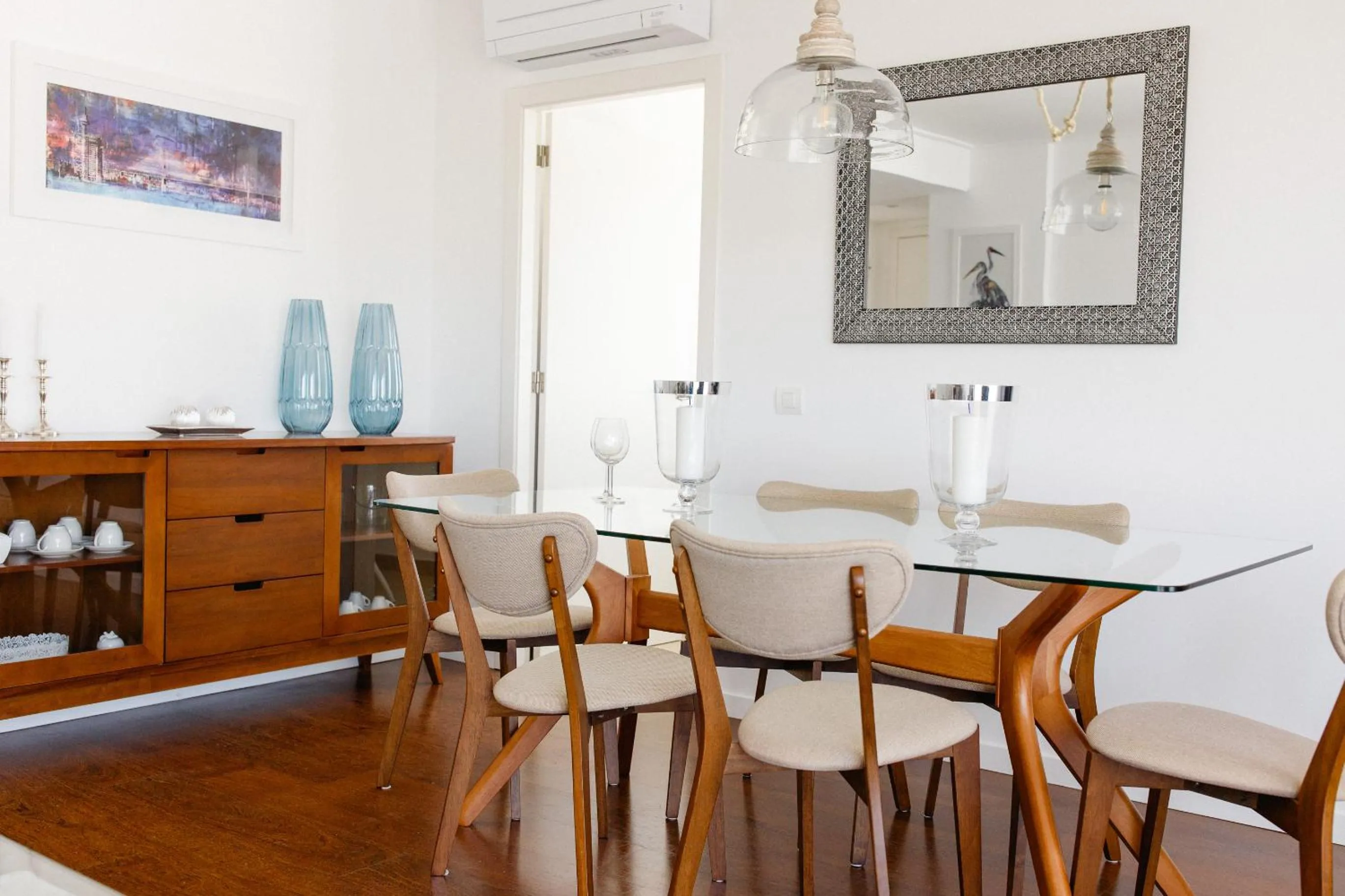 Dining area in Charming Apartment with Balcony & Pool