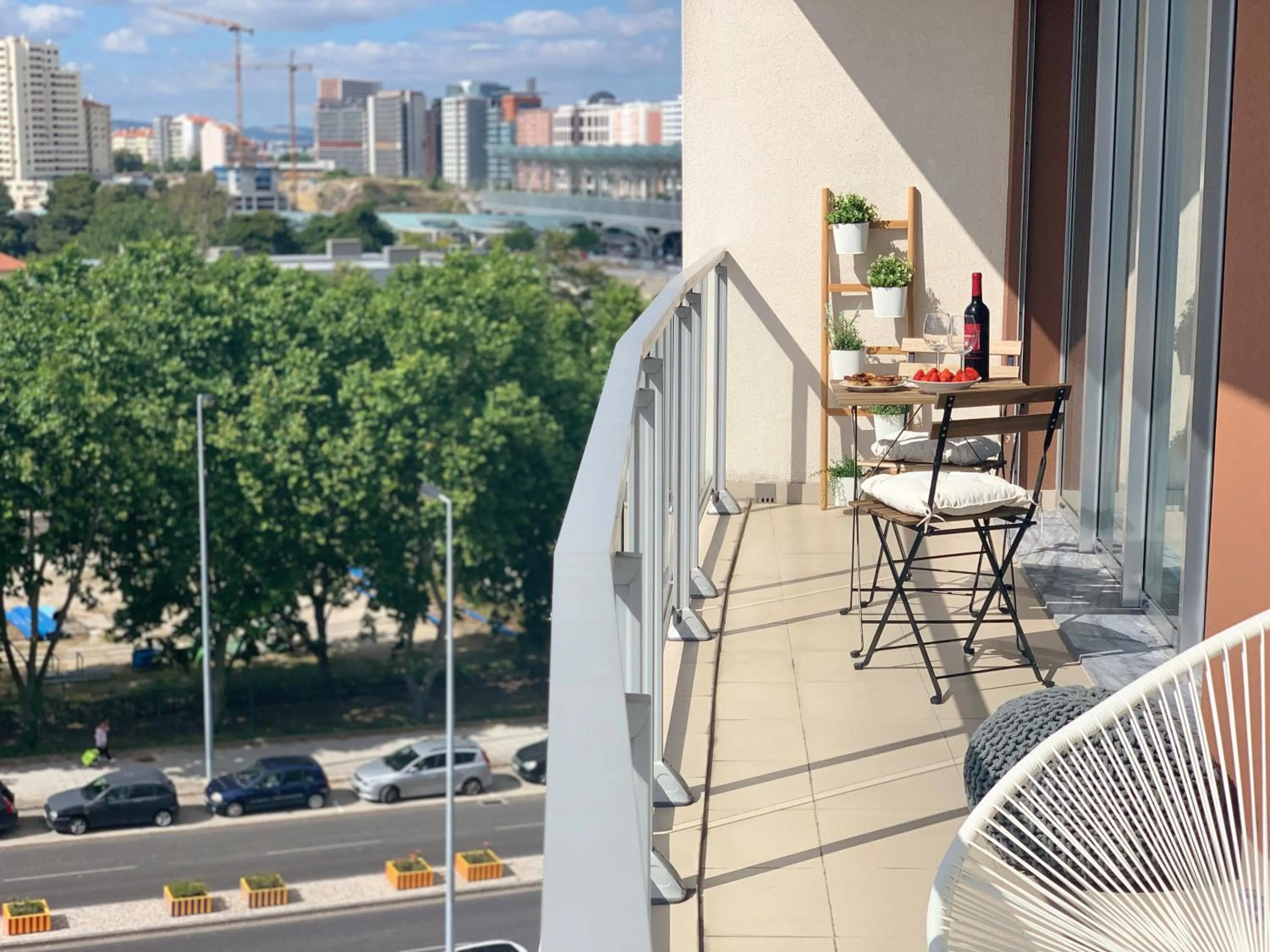 Balcony/Terrace in Charming Apartment with Balcony & Pool