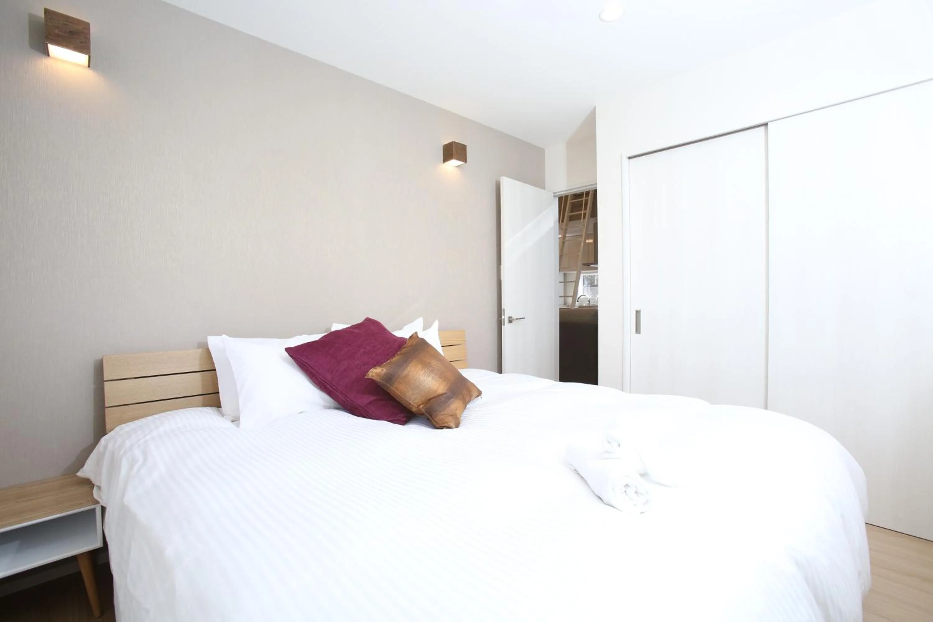 Bed in The Seasons Apartments Hakuba