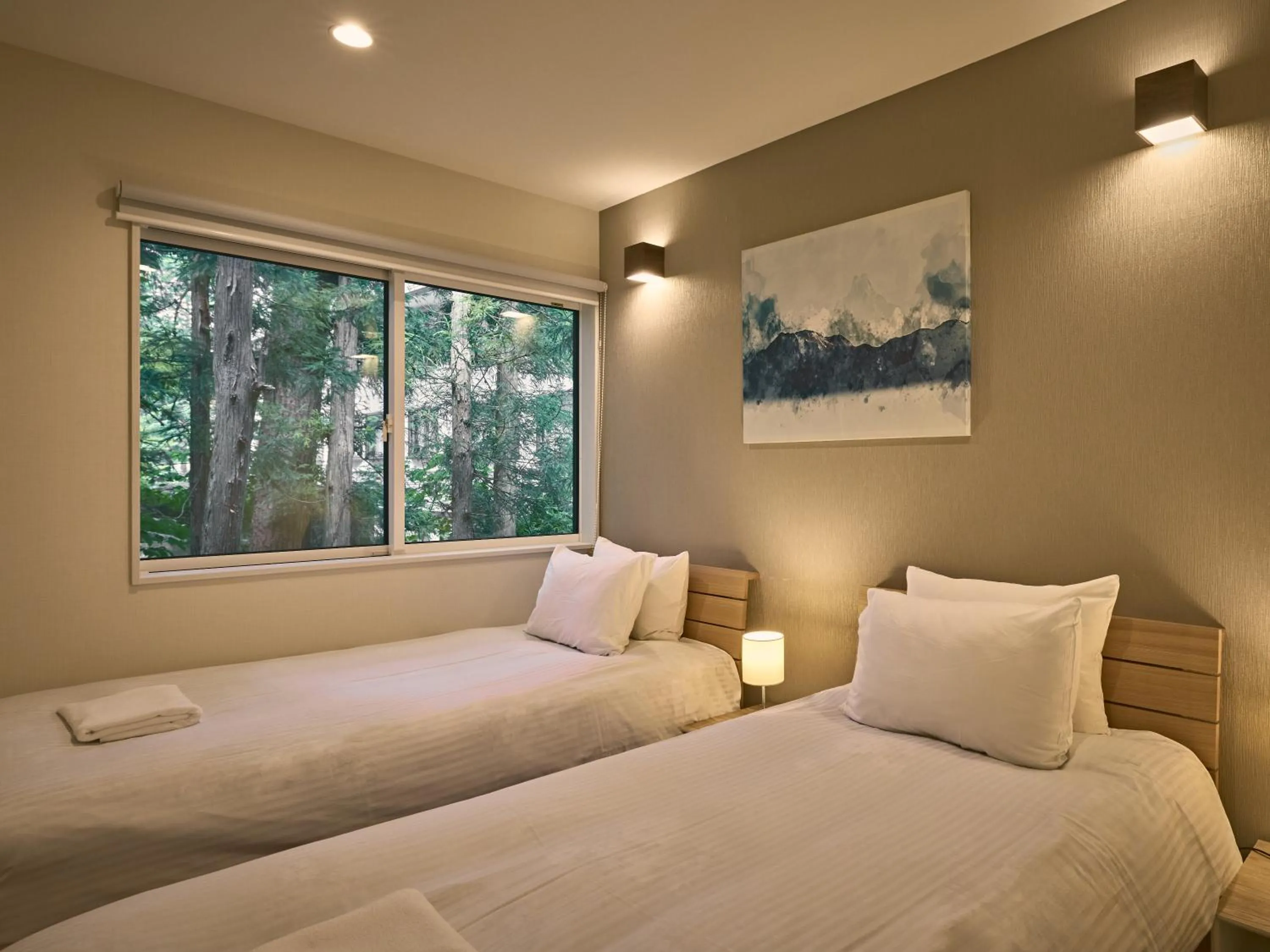 Bed in The Seasons Apartments Hakuba