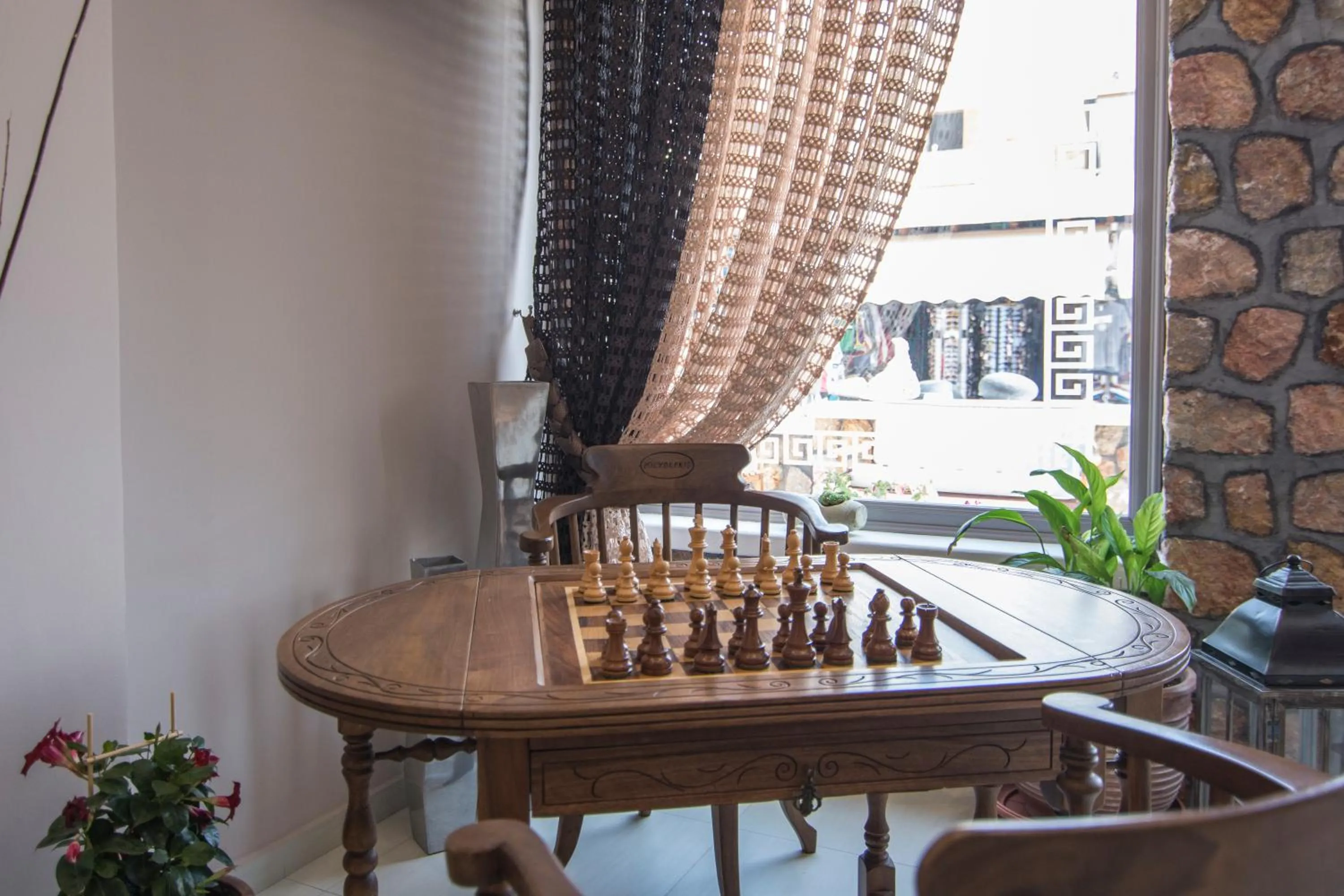 Seating area in Polydefkis Hotel