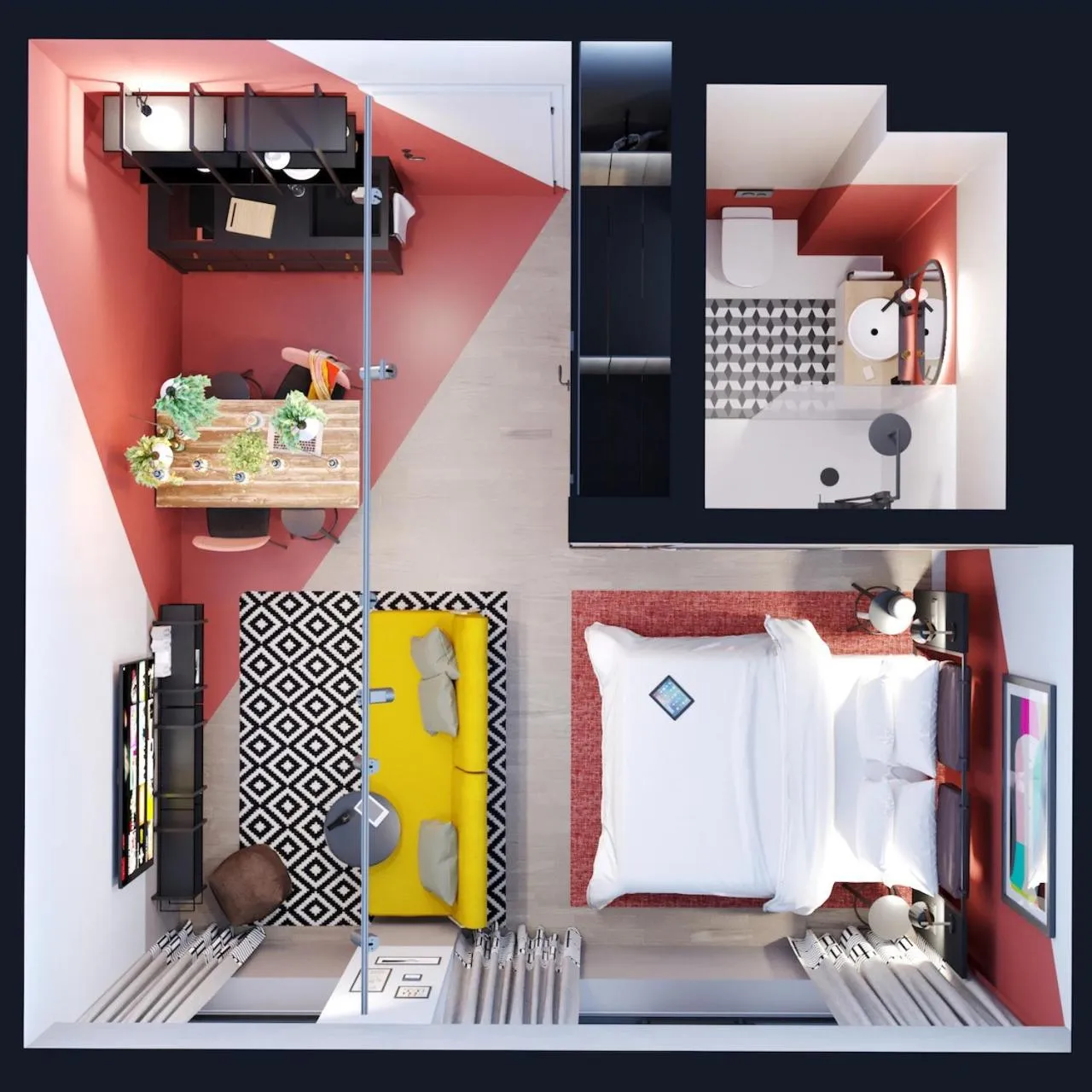 Photo of the whole room, Bed in Via Suites