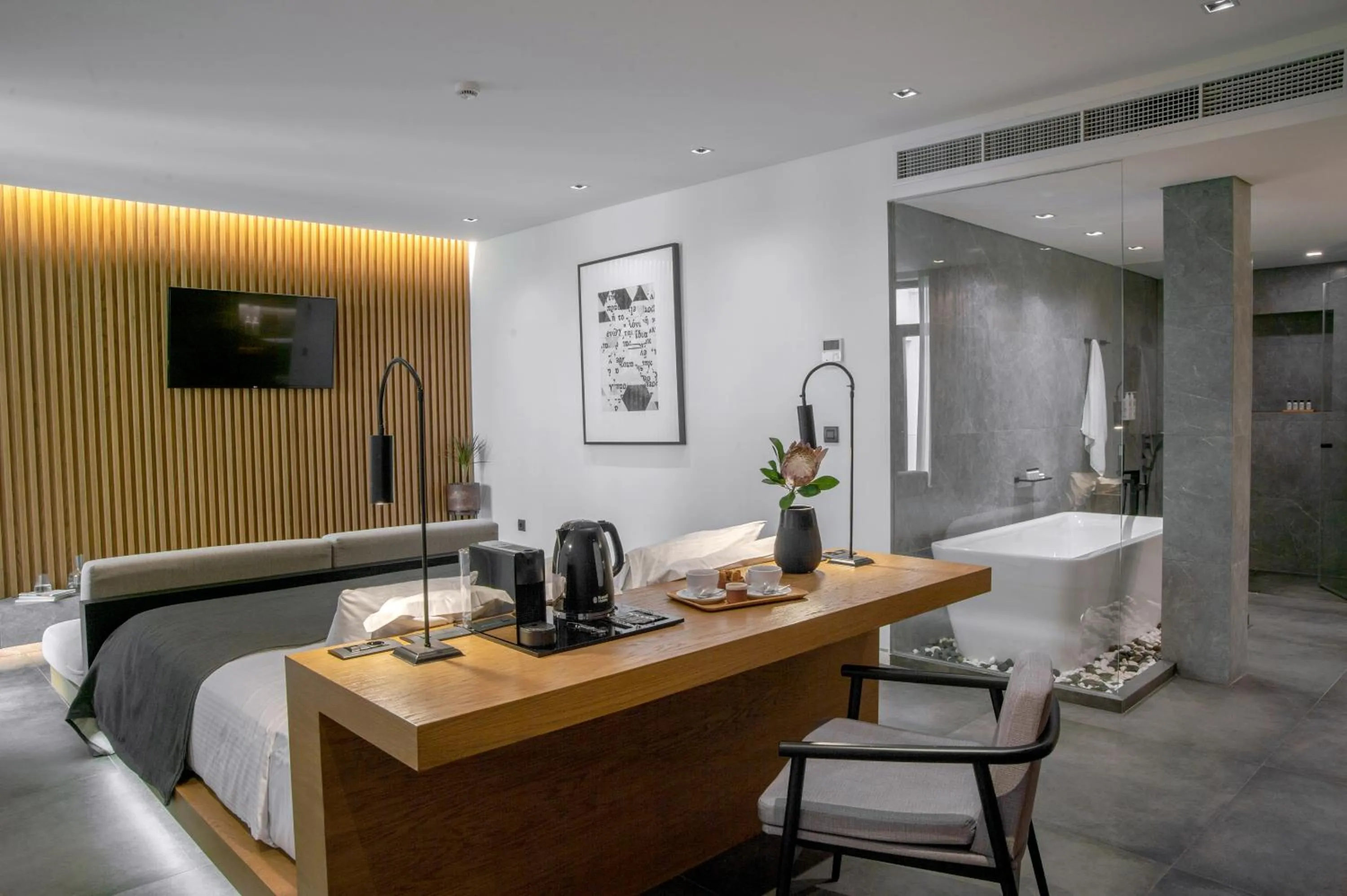 Bed in The Editor Hotel Athens