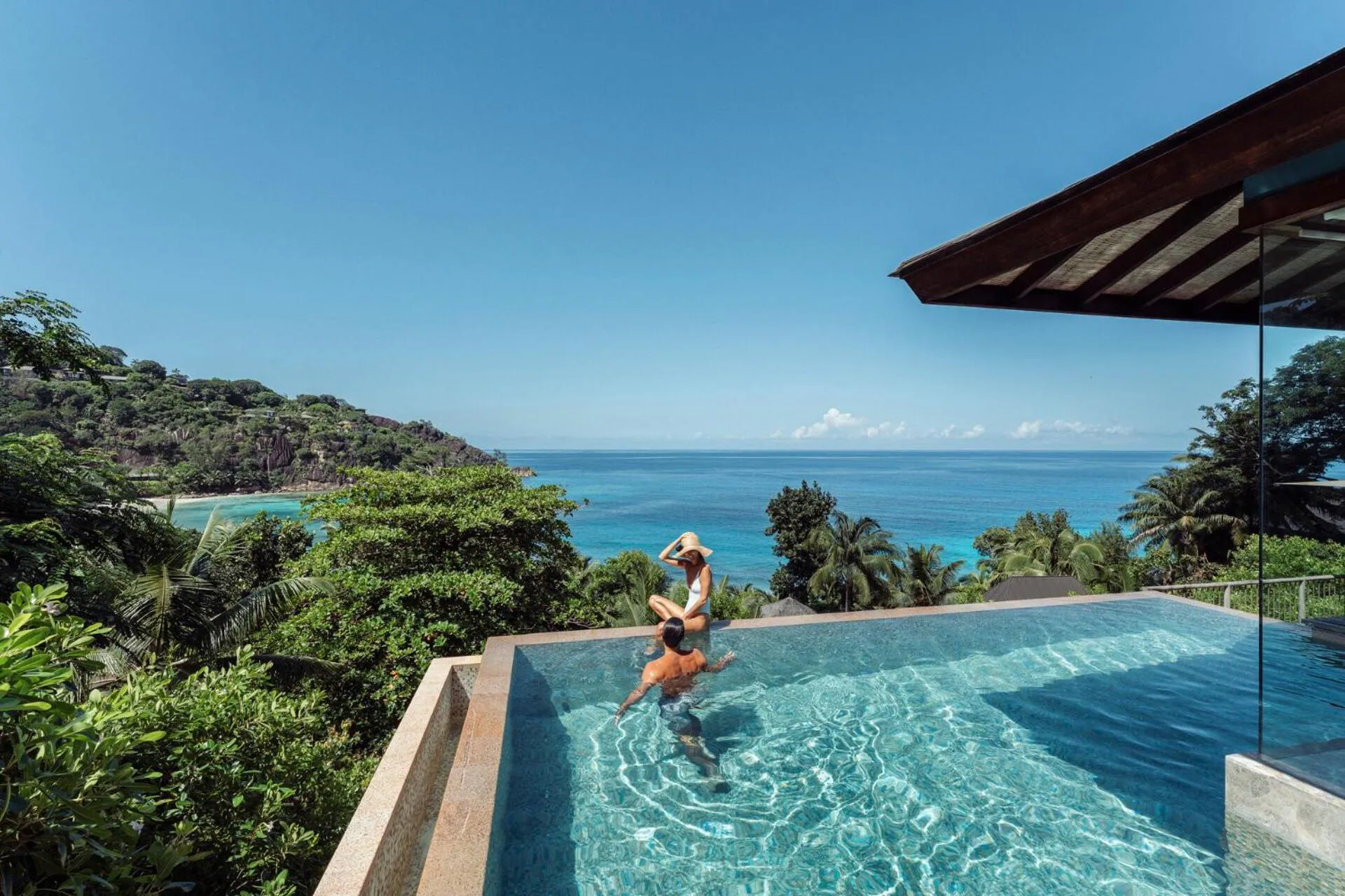 Pool view in Four Seasons Resort Seychelles