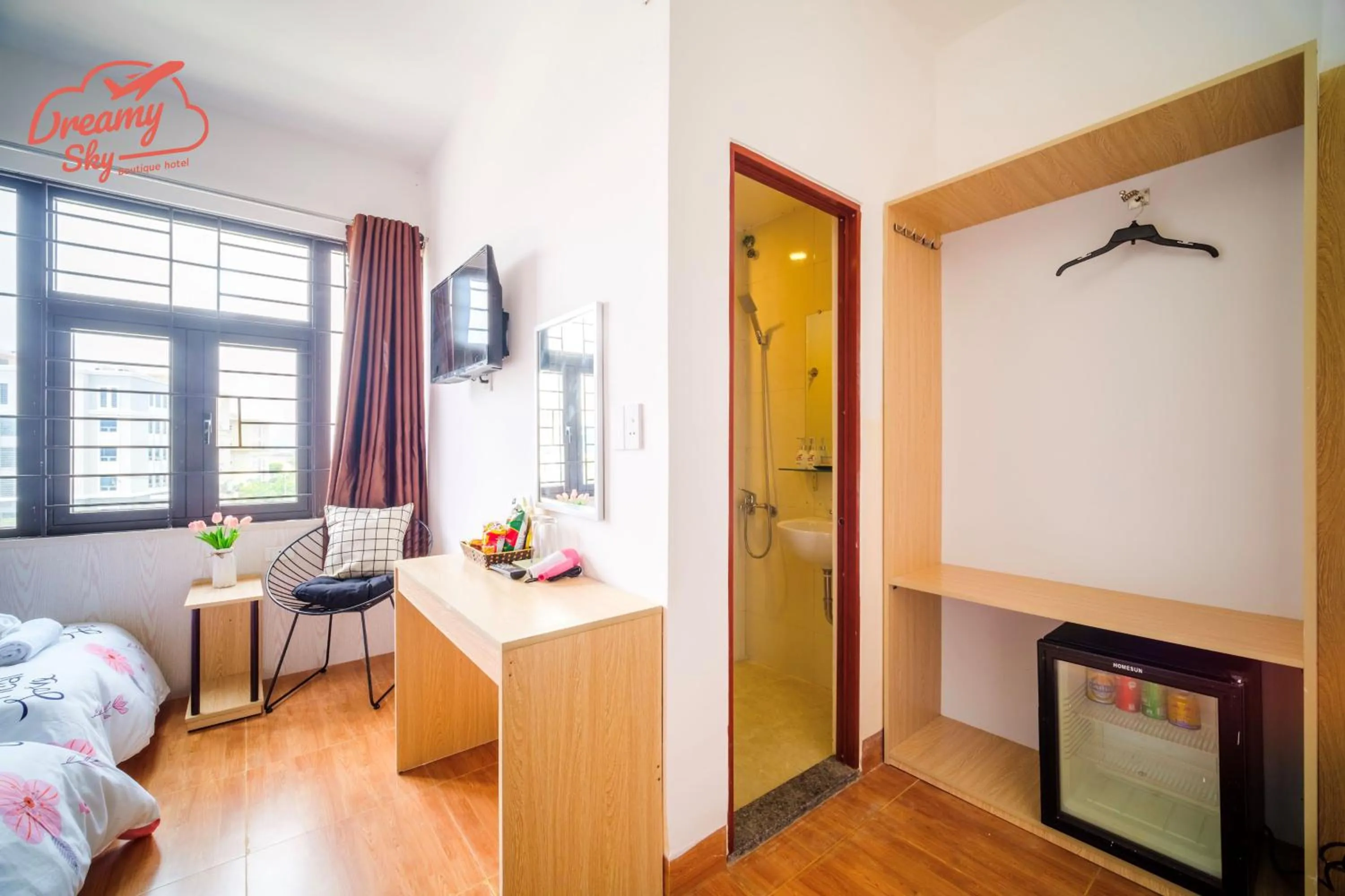 Bathroom, Bed in Dreamy Sky - Airport View Boutique Hotel
