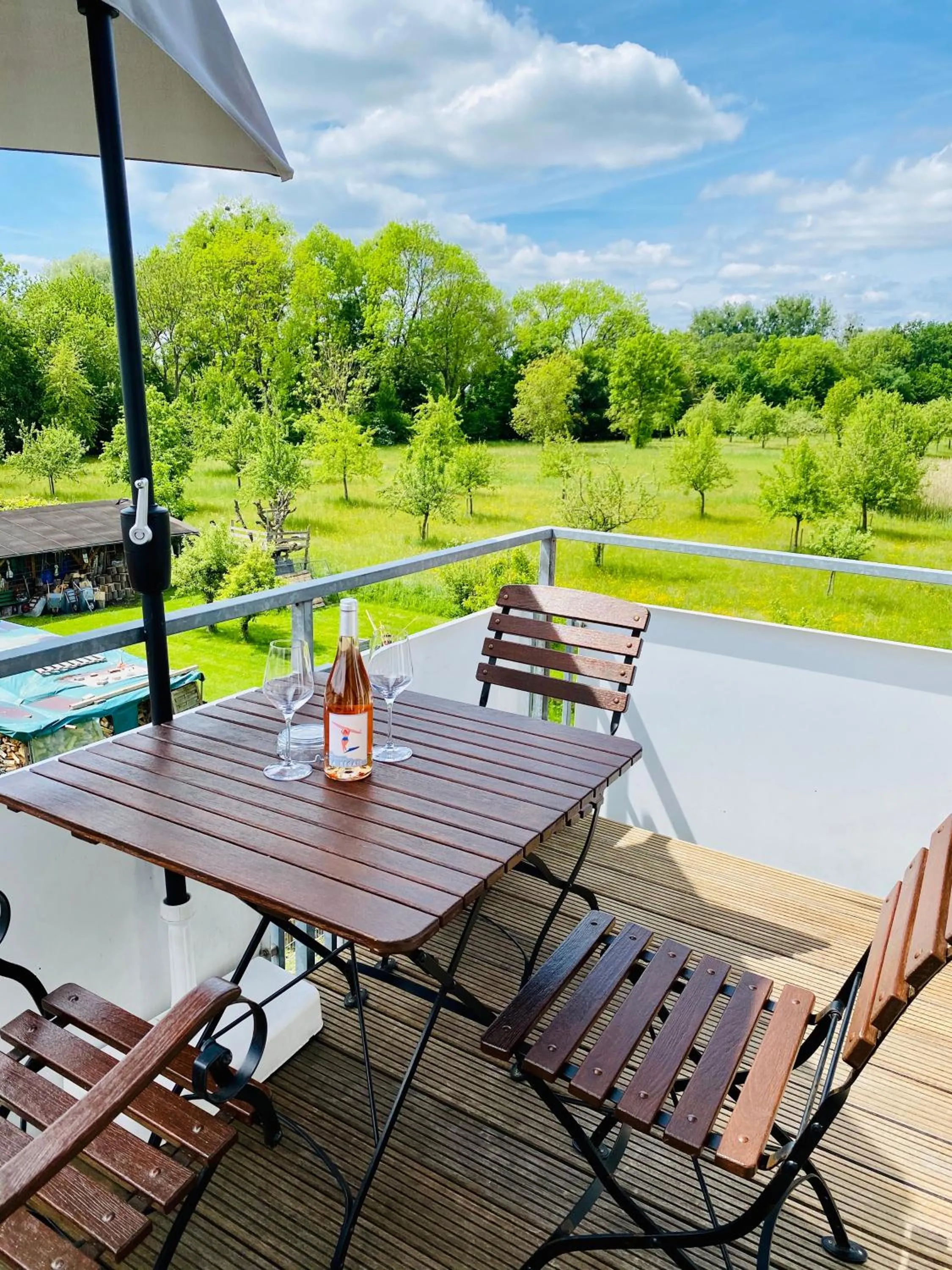 Balcony/Terrace in Ferien-Apartment Haubentaucher - mit priv Strandzugang