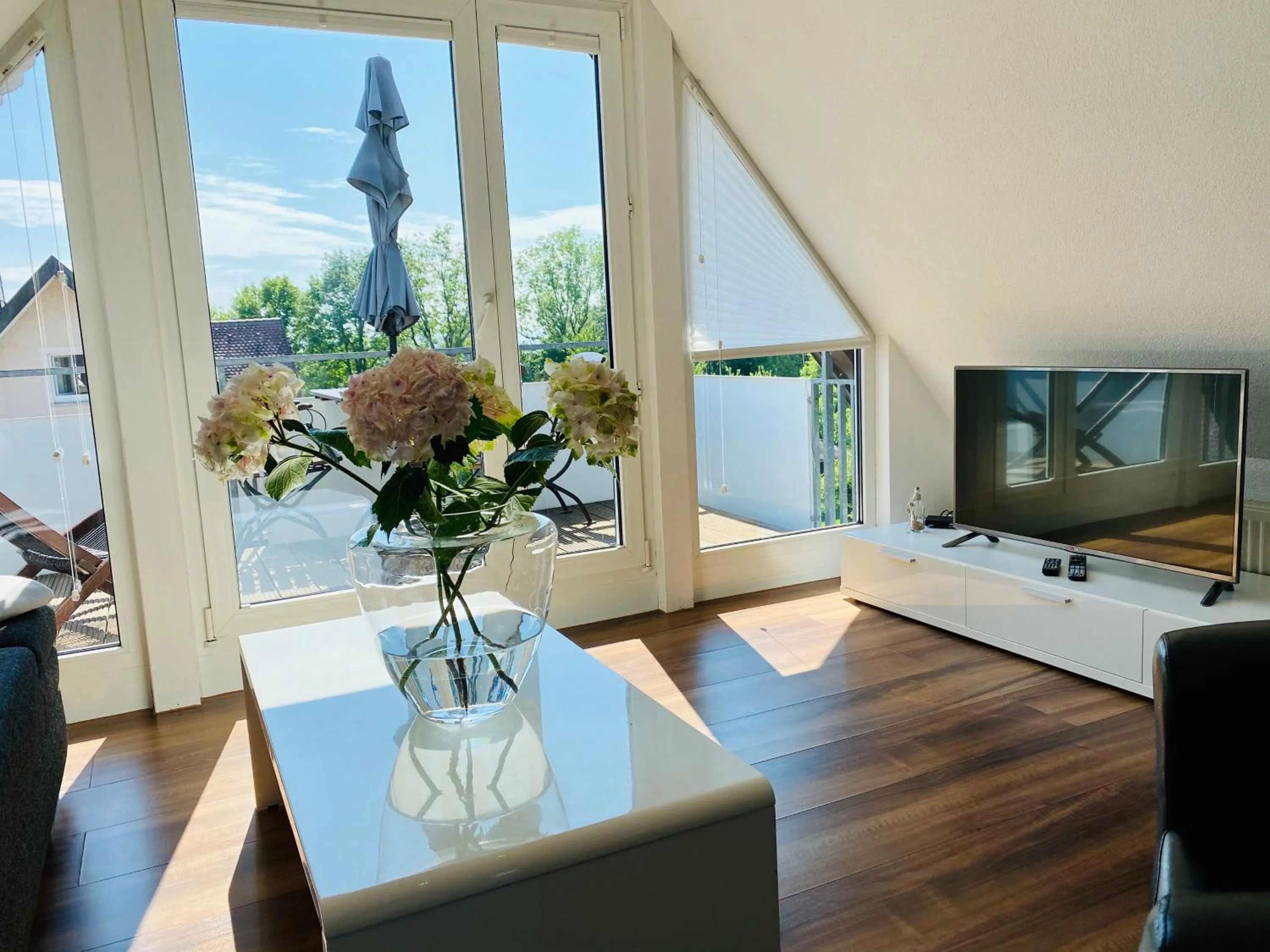 Living room in Ferien-Apartment Haubentaucher - mit priv Strandzugang