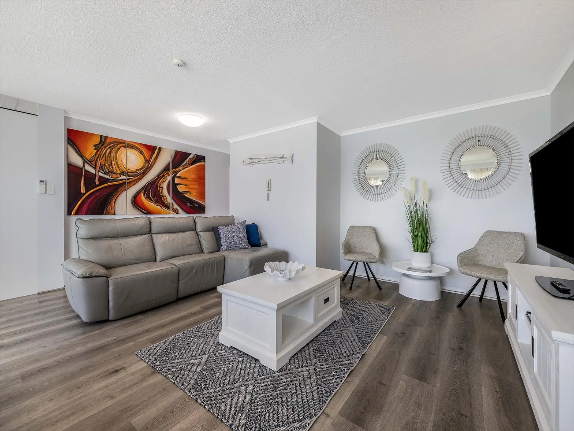 Living room in Meridian Alex Beach Apartments