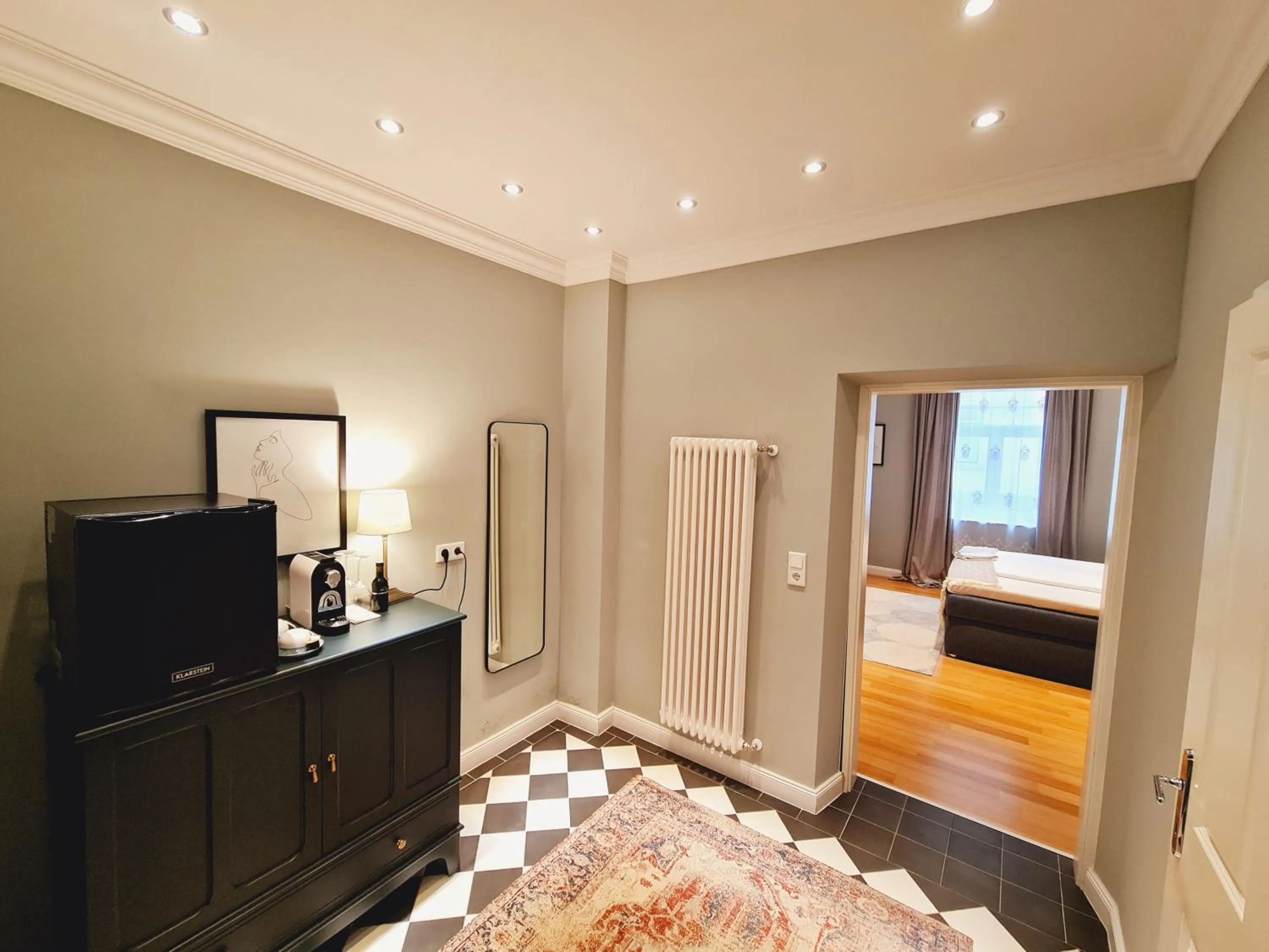 Coffee/tea facilities, Bed in Das Friedrich