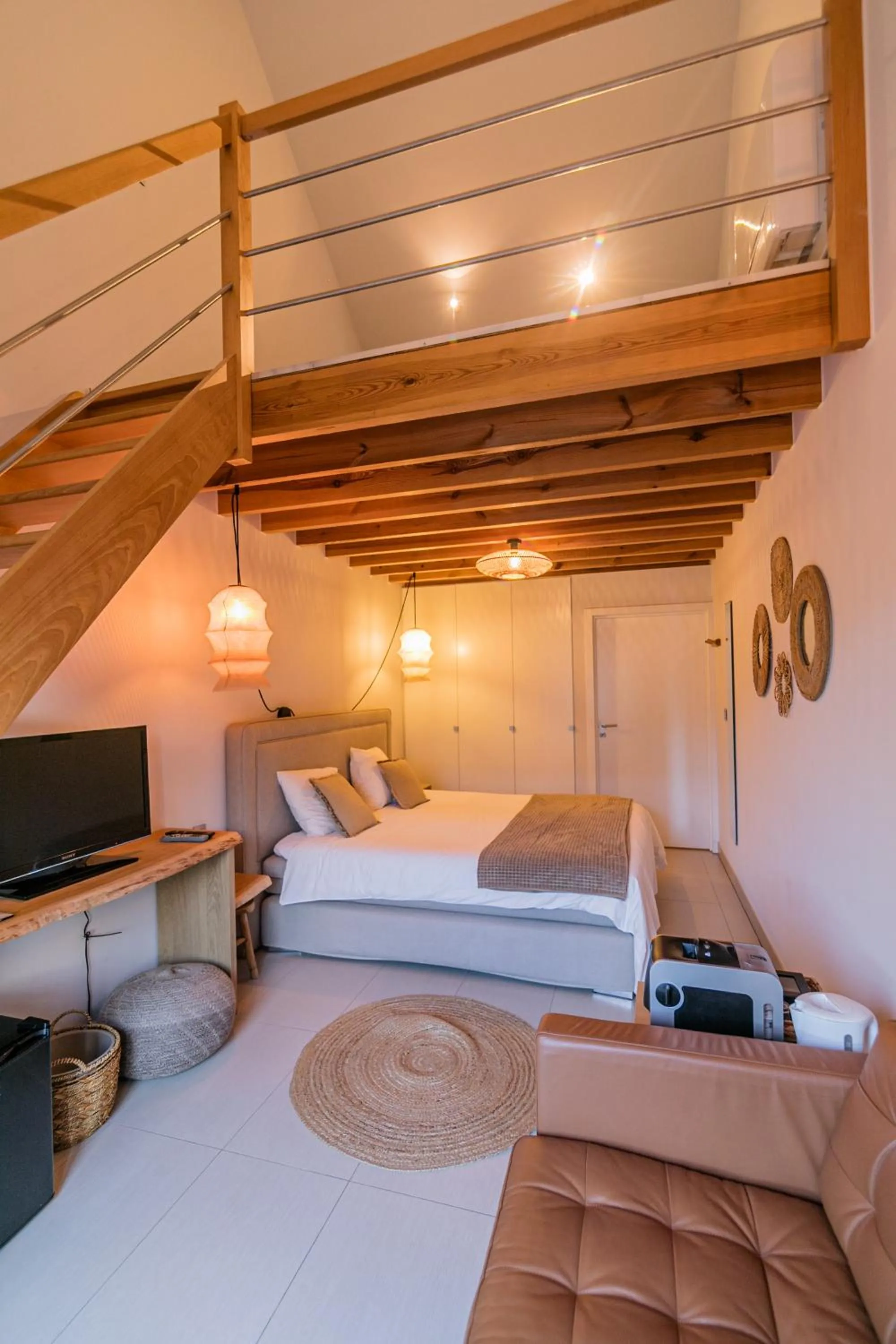 Seating area, Bed in B&B Villa Curtricias