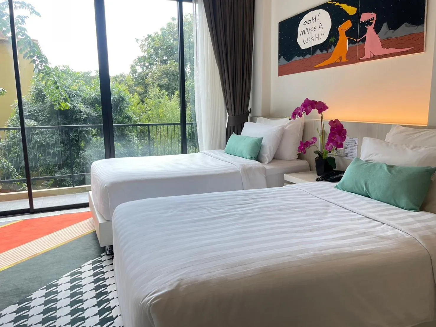 Bed in TREX Buriram Boutique Hotel