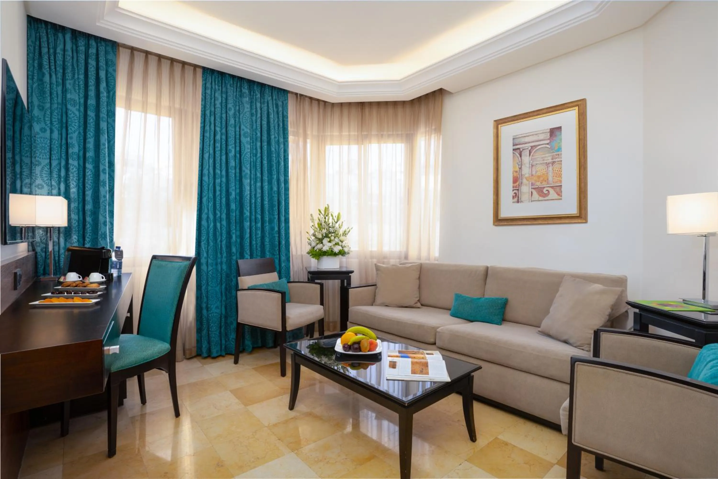 Seating area in Corp Amman Hotel