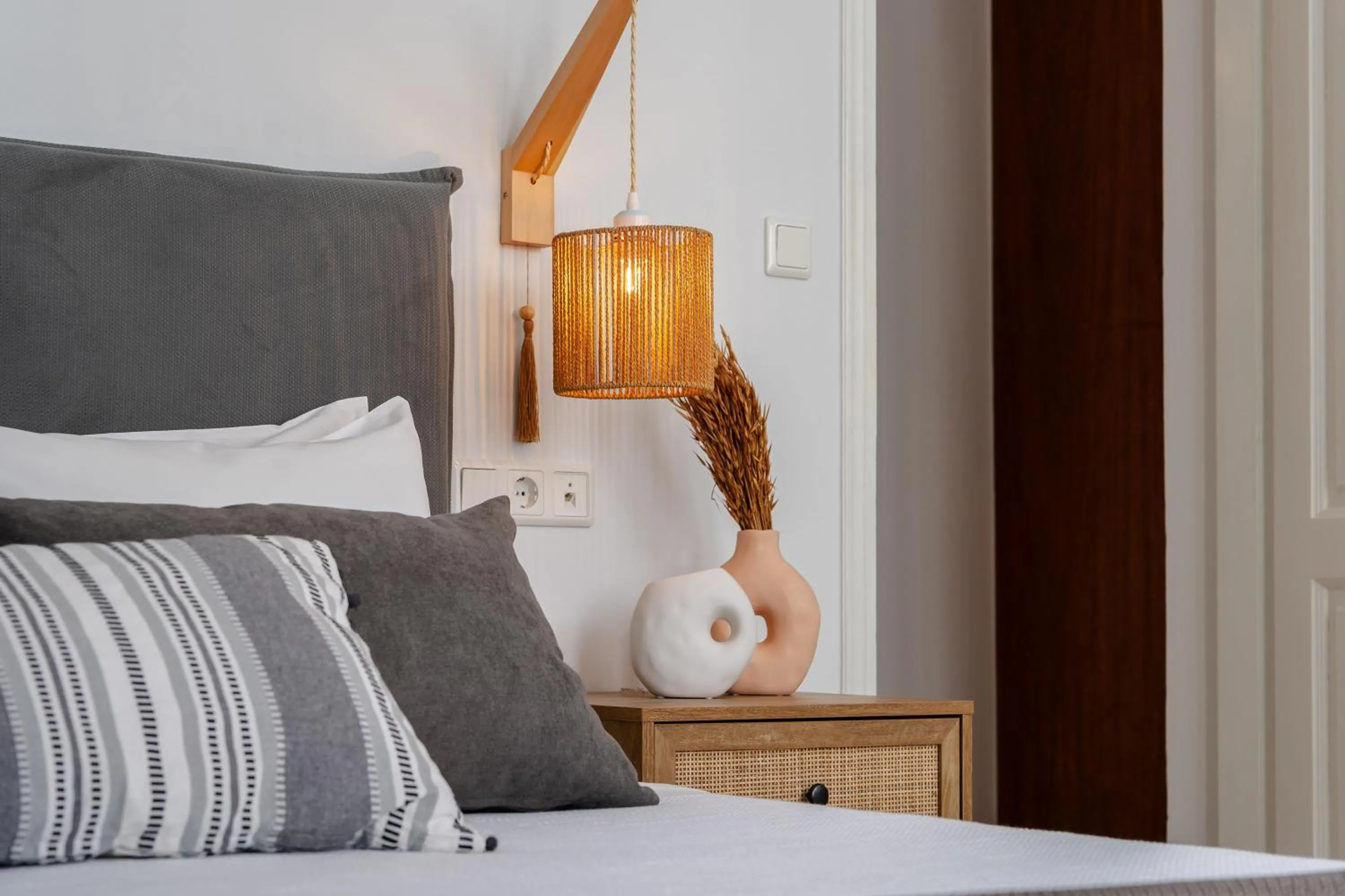 Bed in Erato Inn Naxos