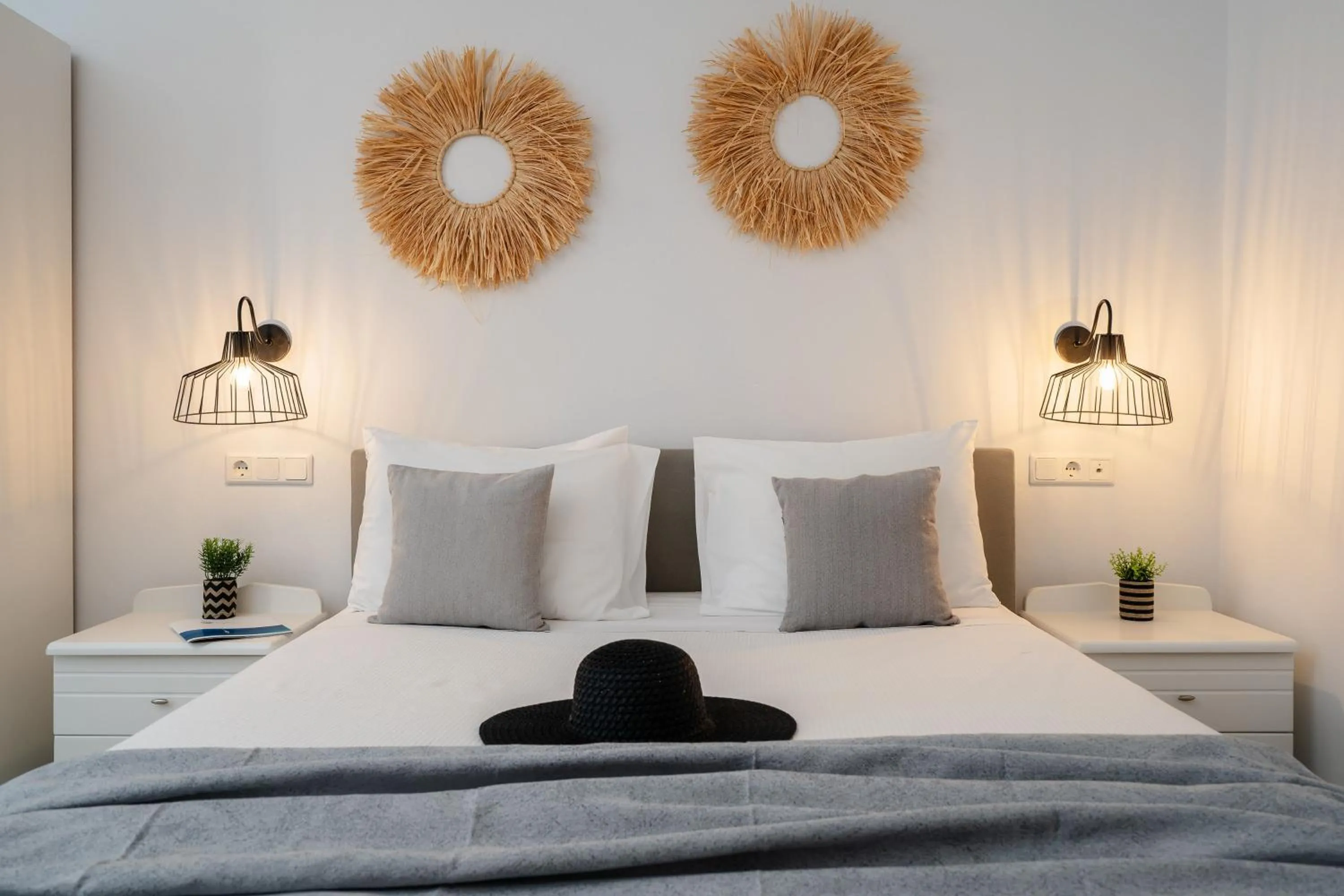 Bed in Erato Inn Naxos