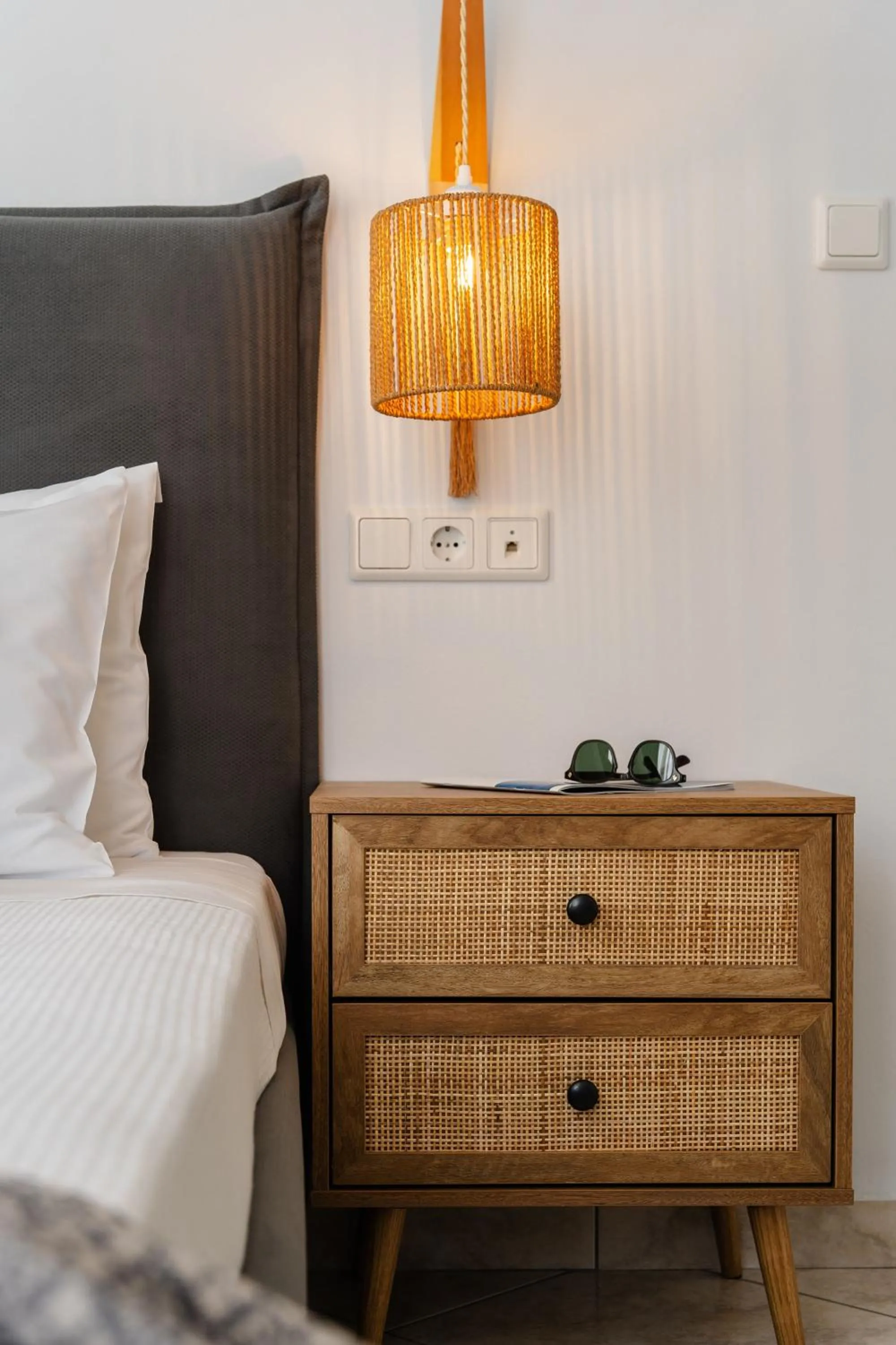 Bed in Erato Inn Naxos