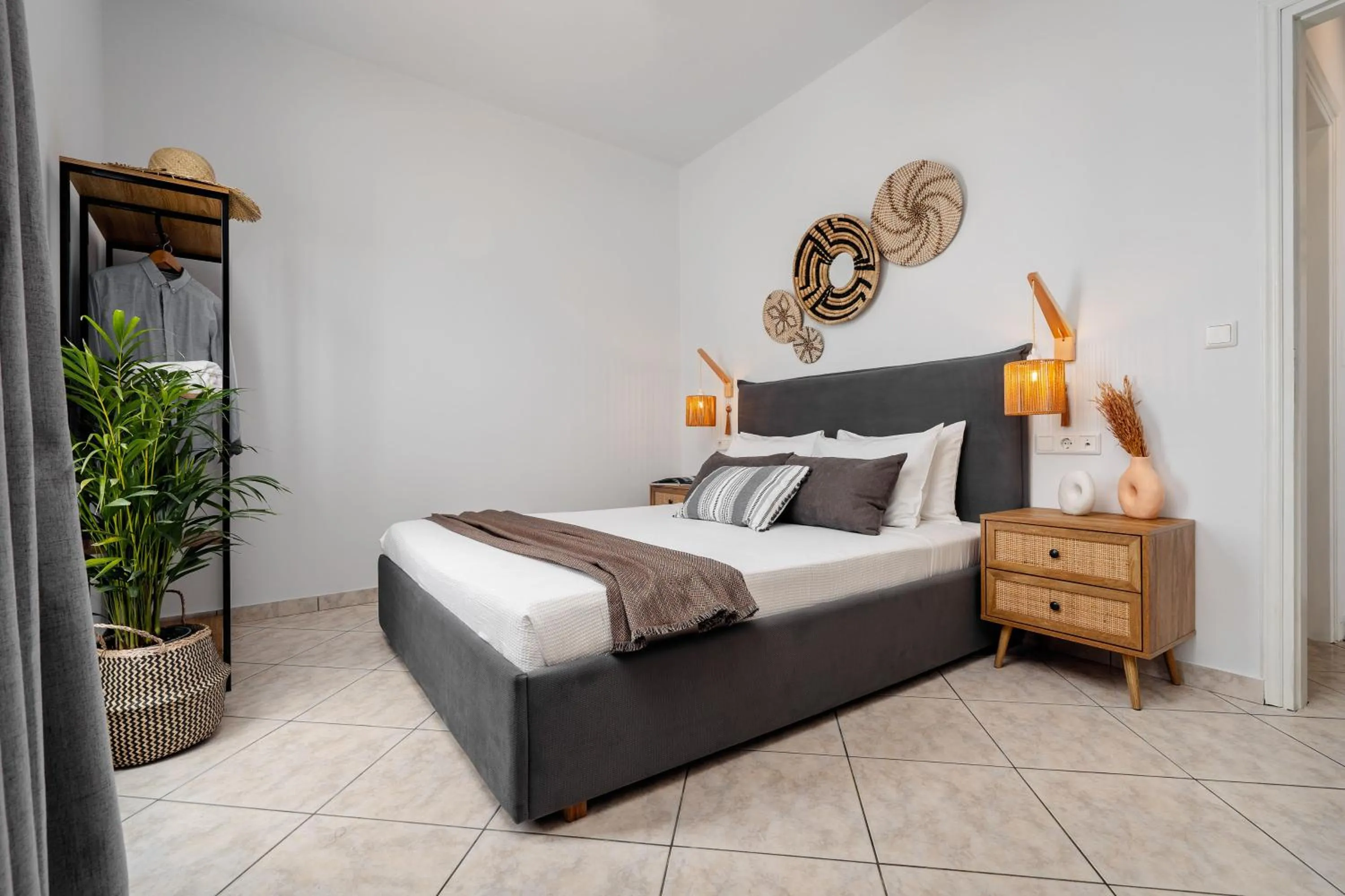 Bed in Erato Inn Naxos