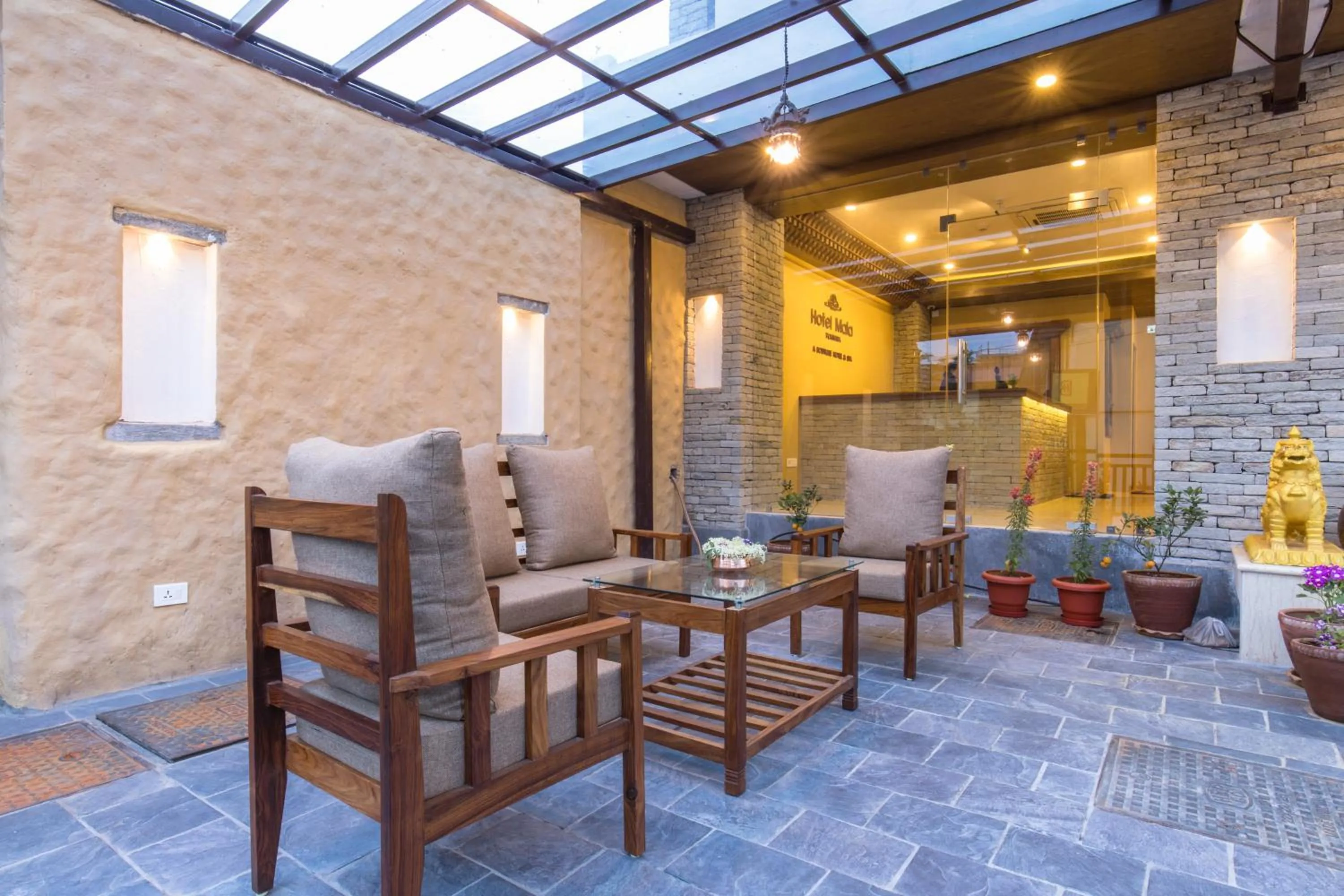 Seating area in Hotel Mala Pokhara