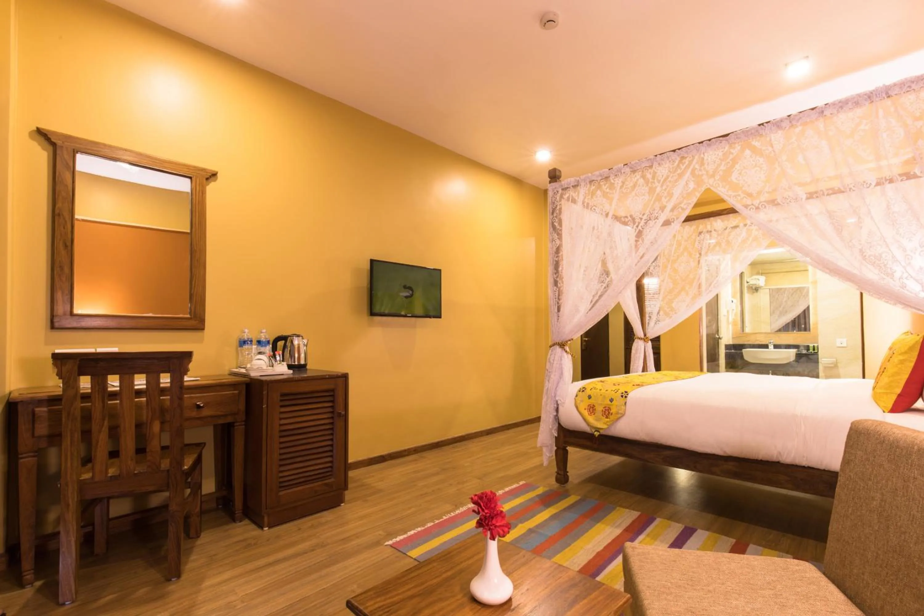 Bed in Hotel Mala Pokhara