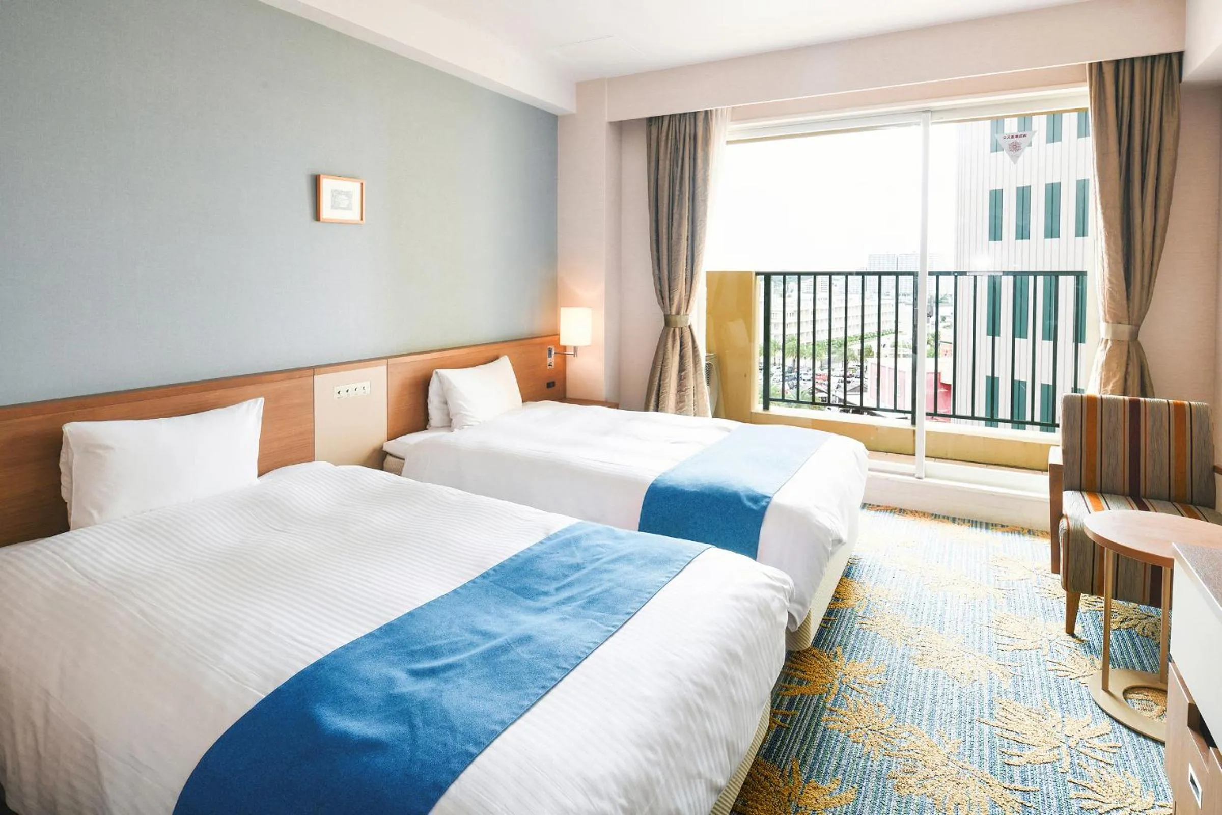 Balcony/Terrace, Bed in Vessel Hotel Campana Okinawa