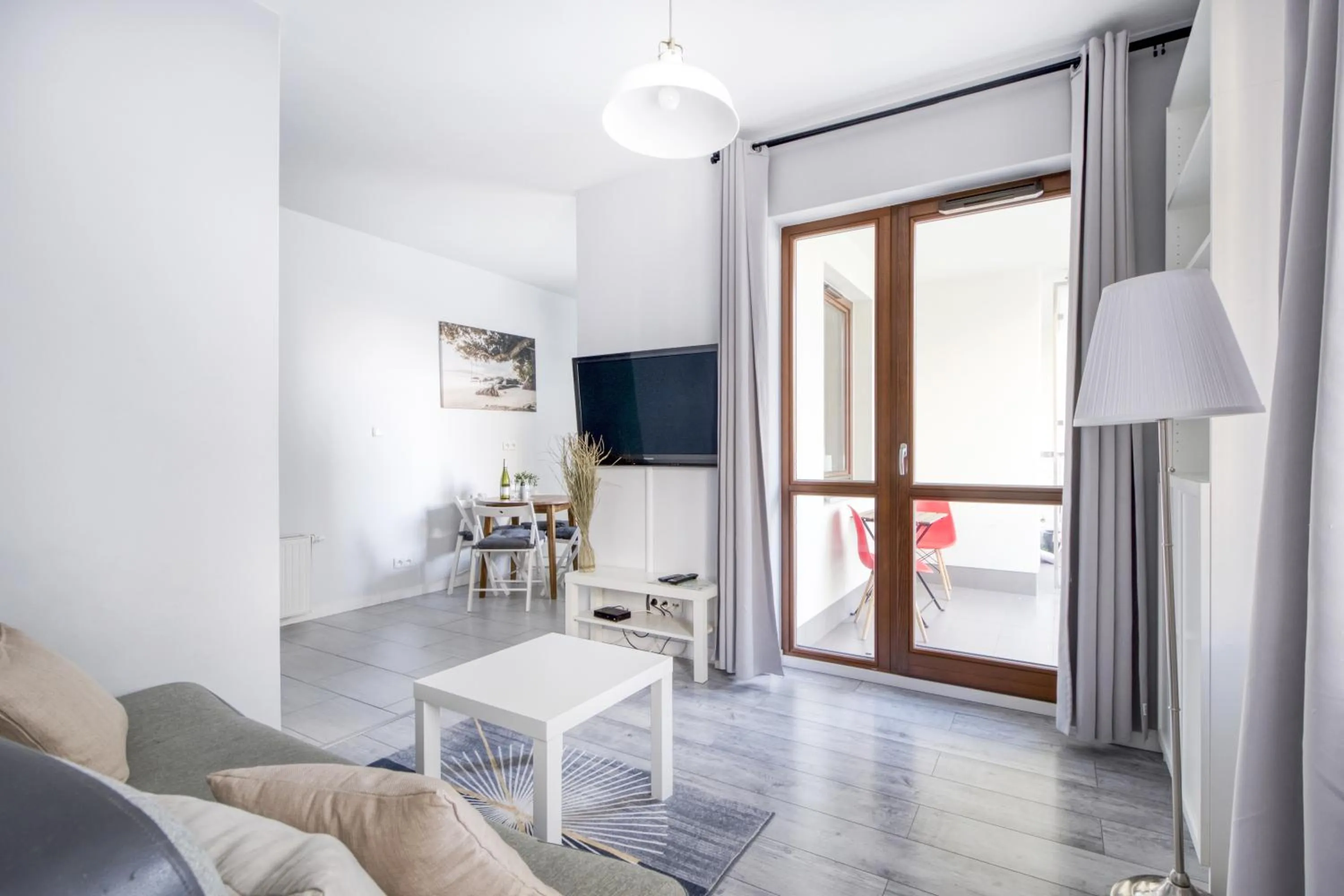 Living room in Warsaw Night Apartments Giełdowa