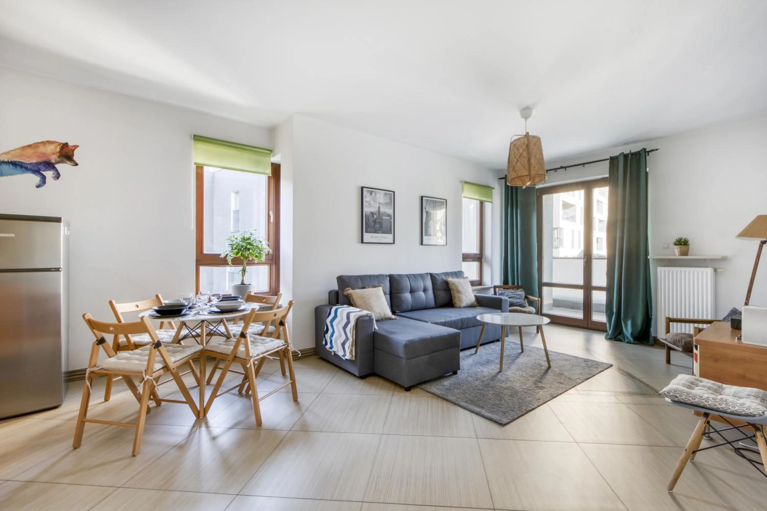 Living room in Warsaw Night Apartments Giełdowa