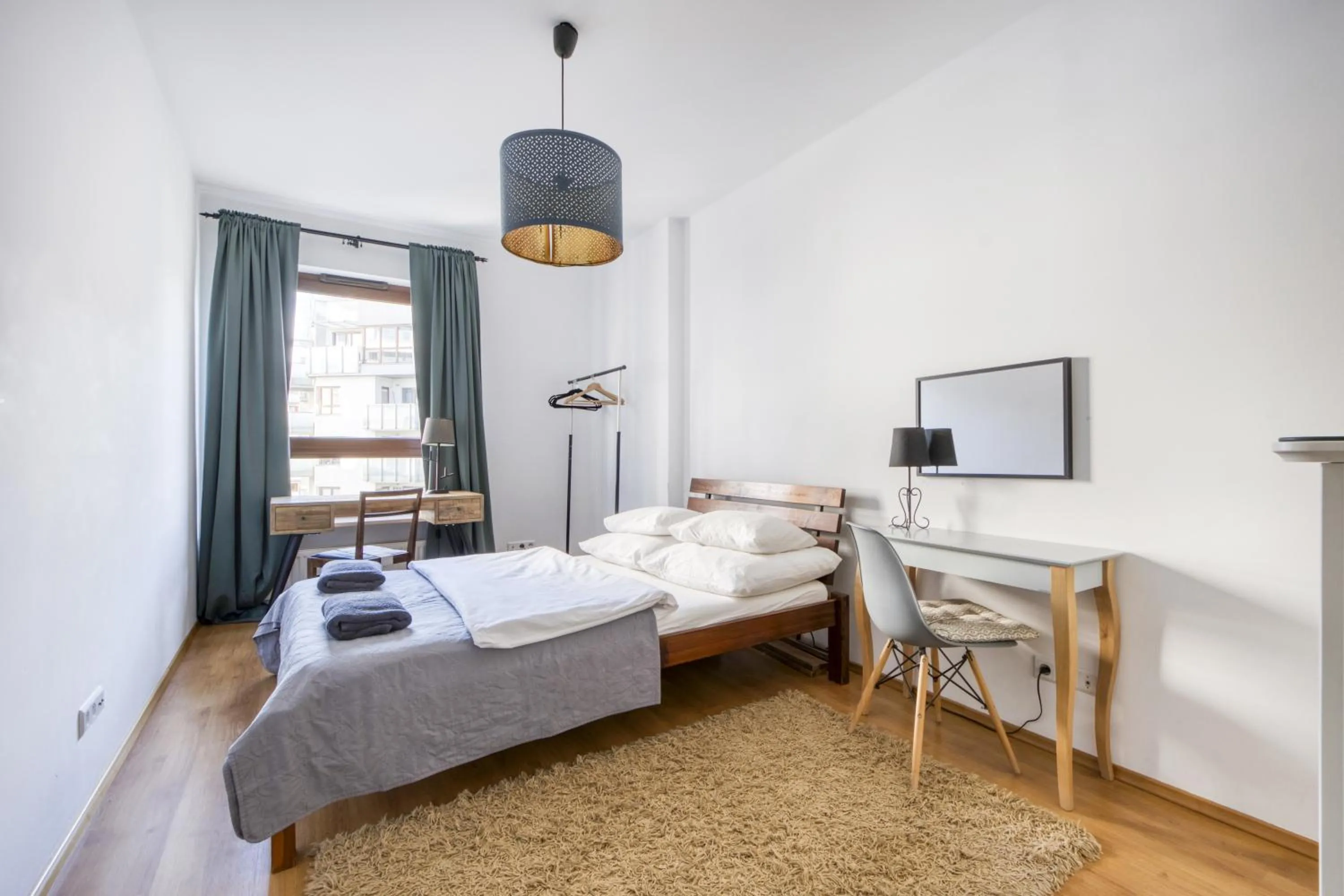 Bedroom, Bed in Warsaw Night Apartments Giełdowa