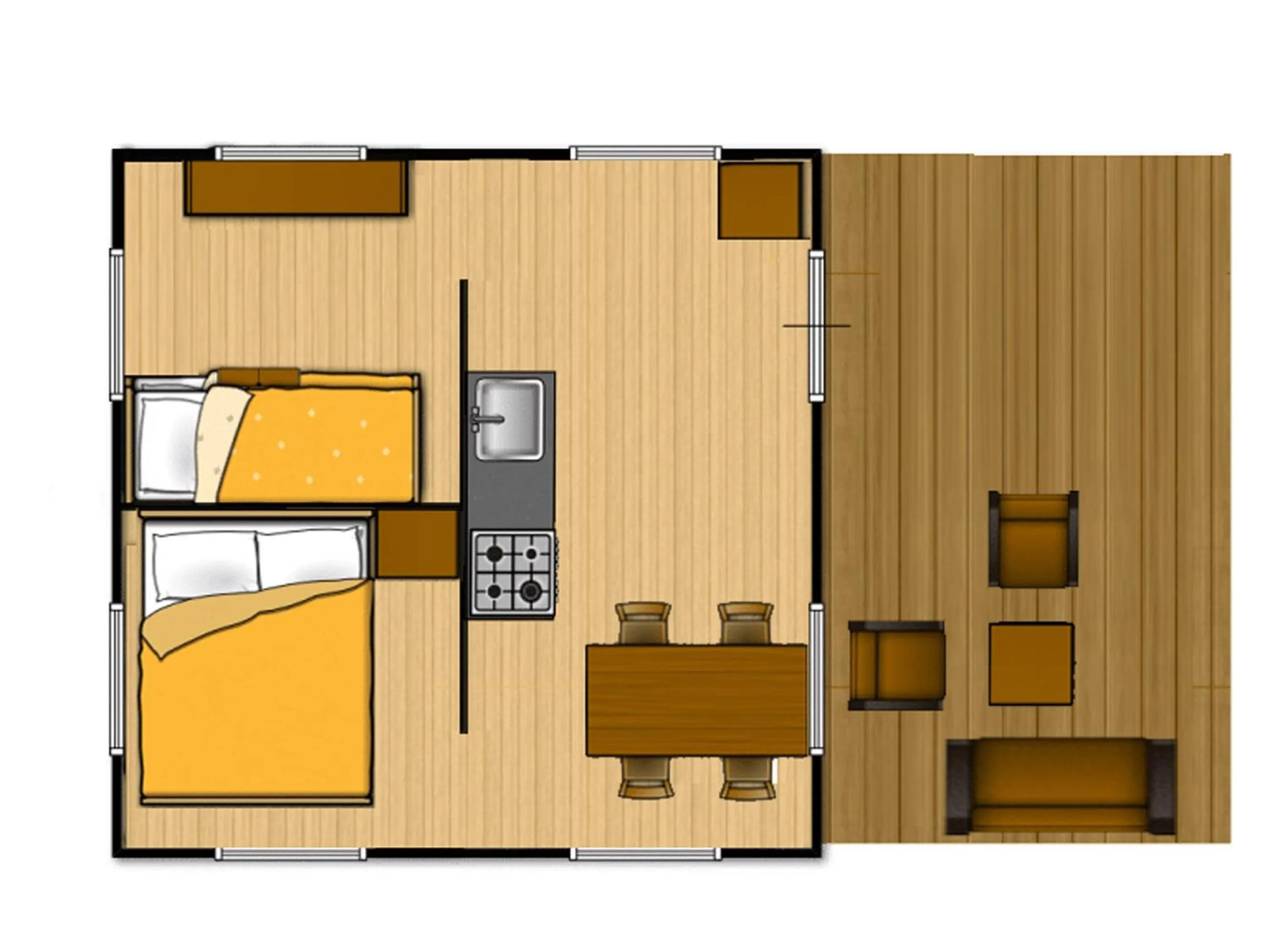 Floor plan in Glamping Can Bora Lodges