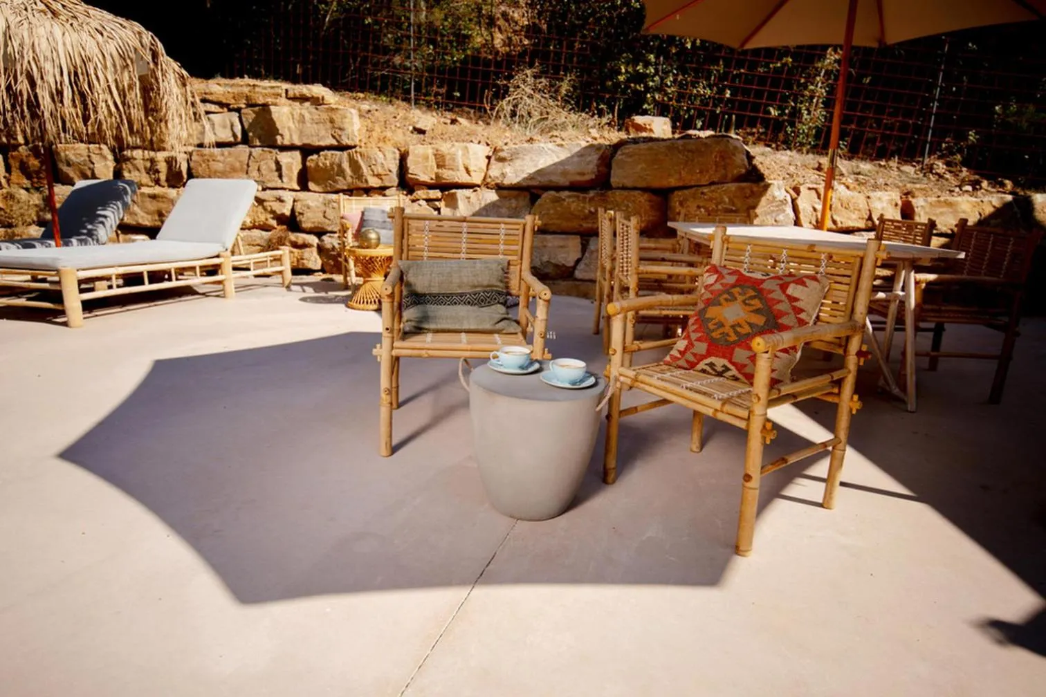 Seating area in Glamping Can Bora Lodges