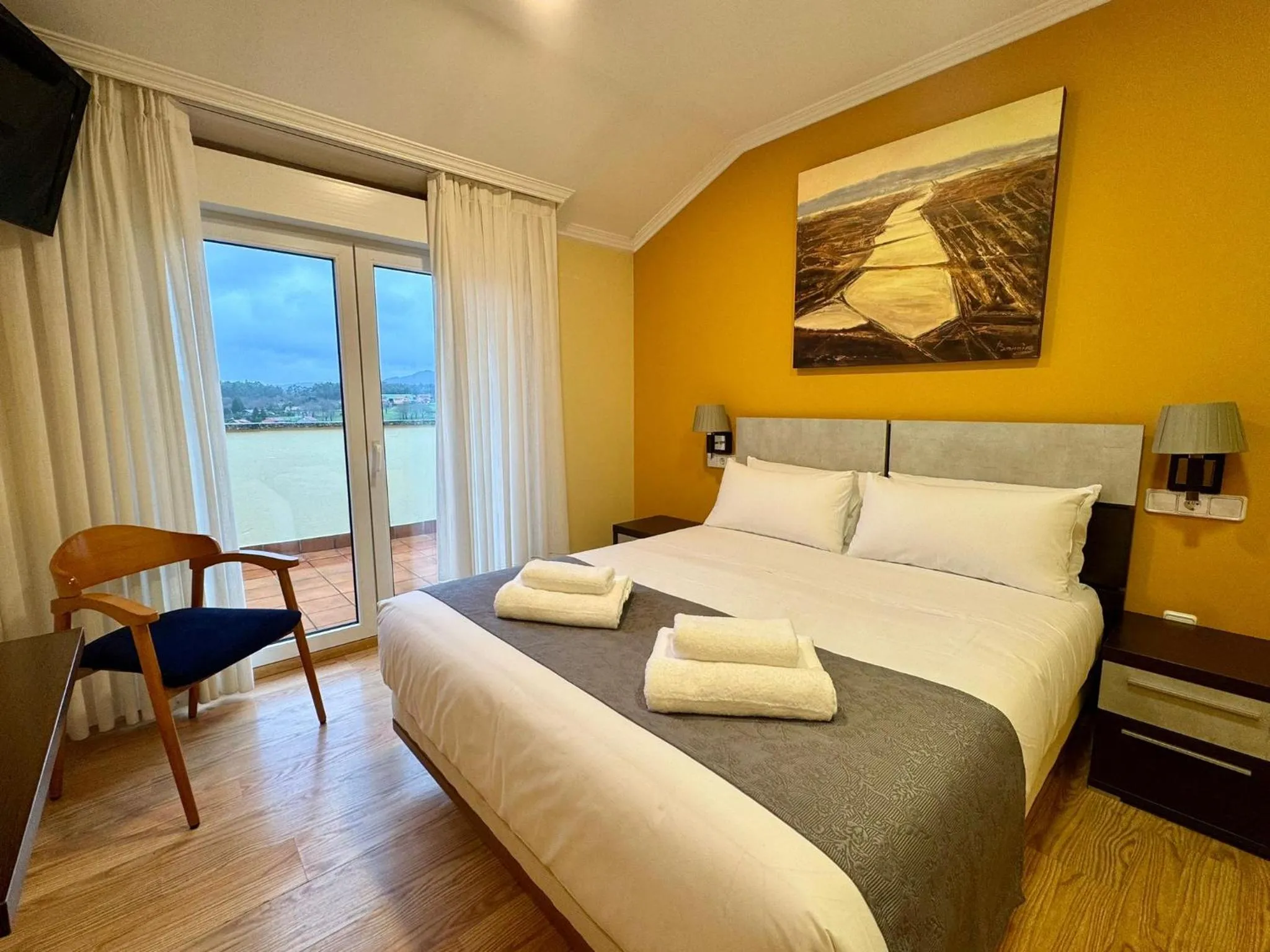 Bed in Hotel Reigosa