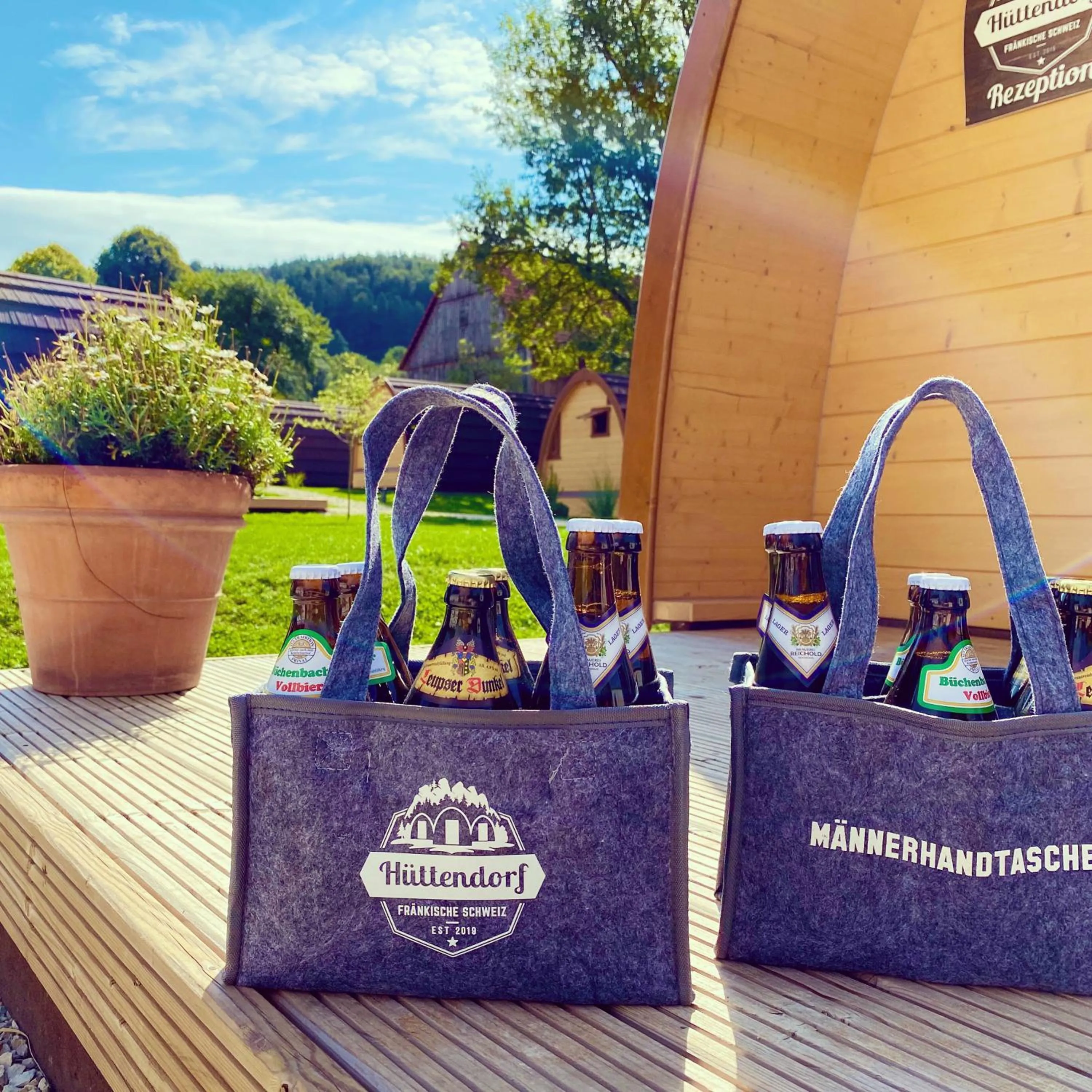 Garden view in Hüttendorf Fränkische Schweiz