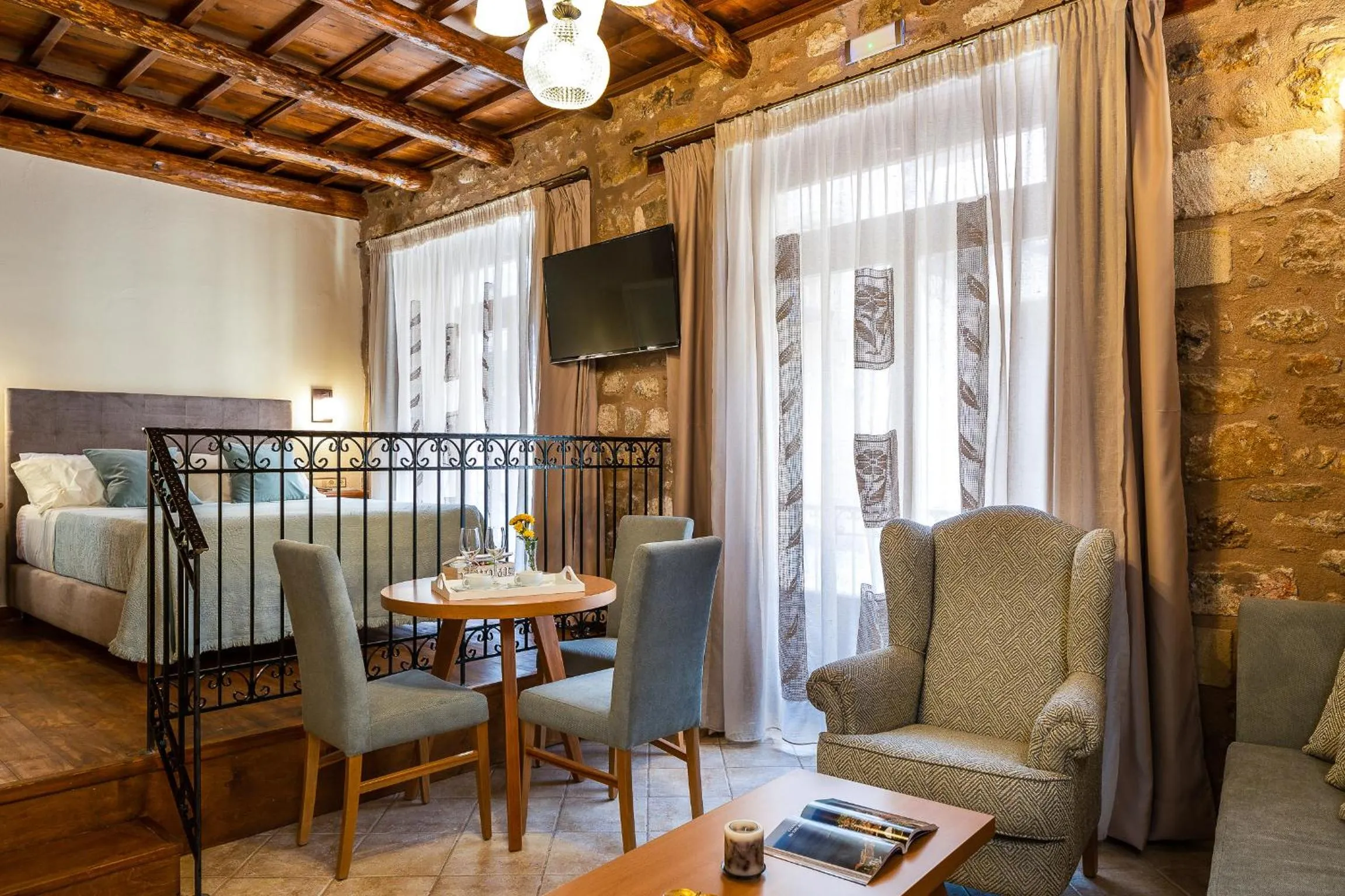 Bed in Phaedra Suites