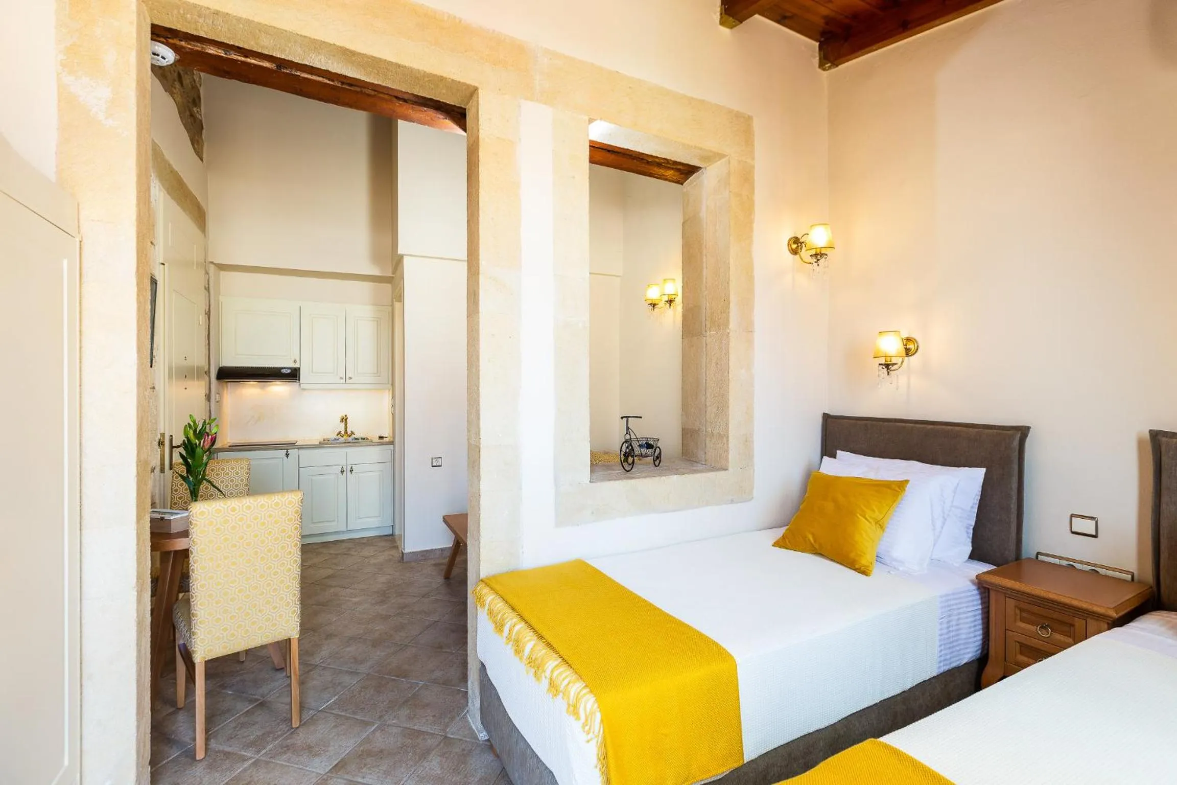 Bed in Phaedra Suites