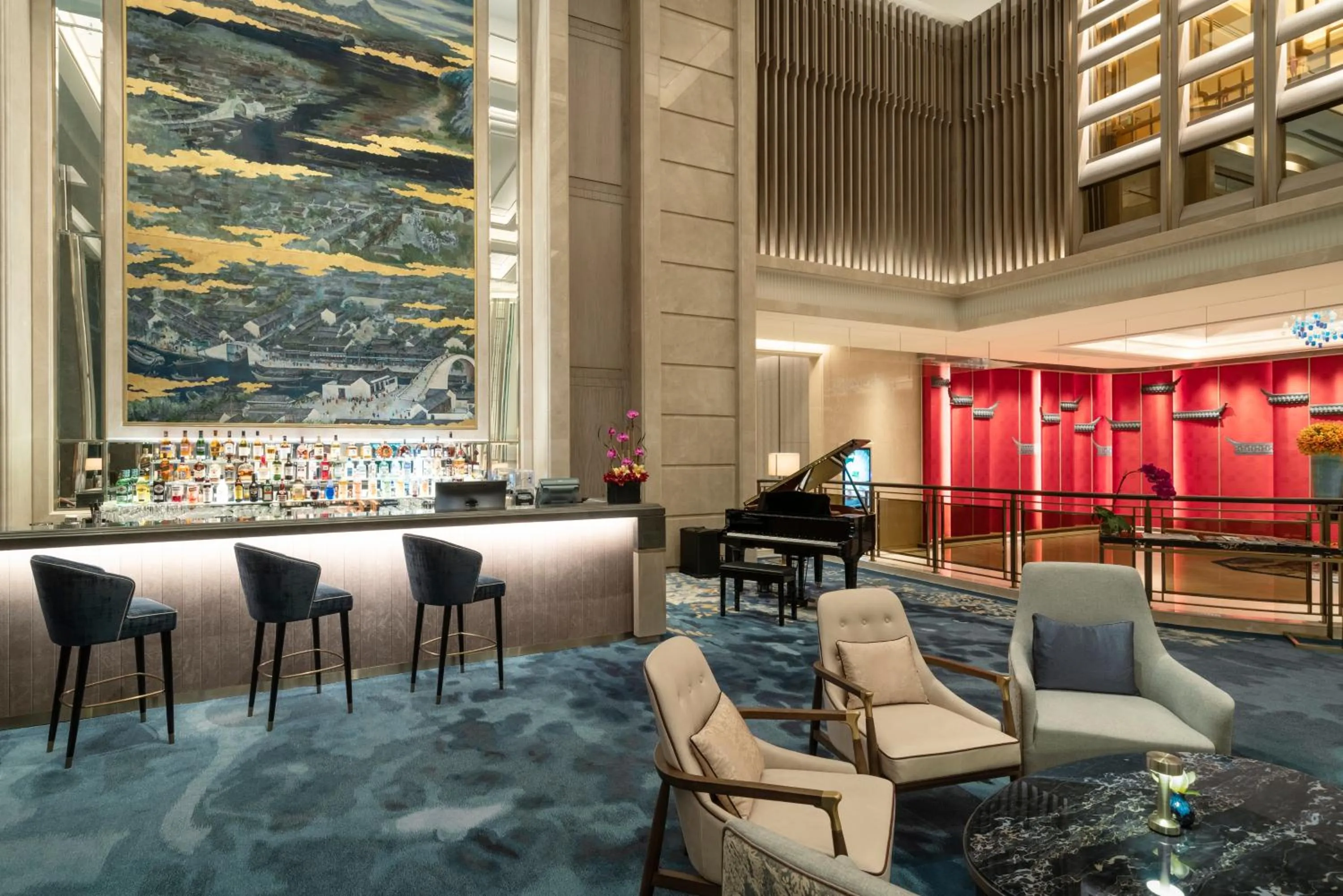Lounge or bar in Shangri-La Yuanqu, Suzhou