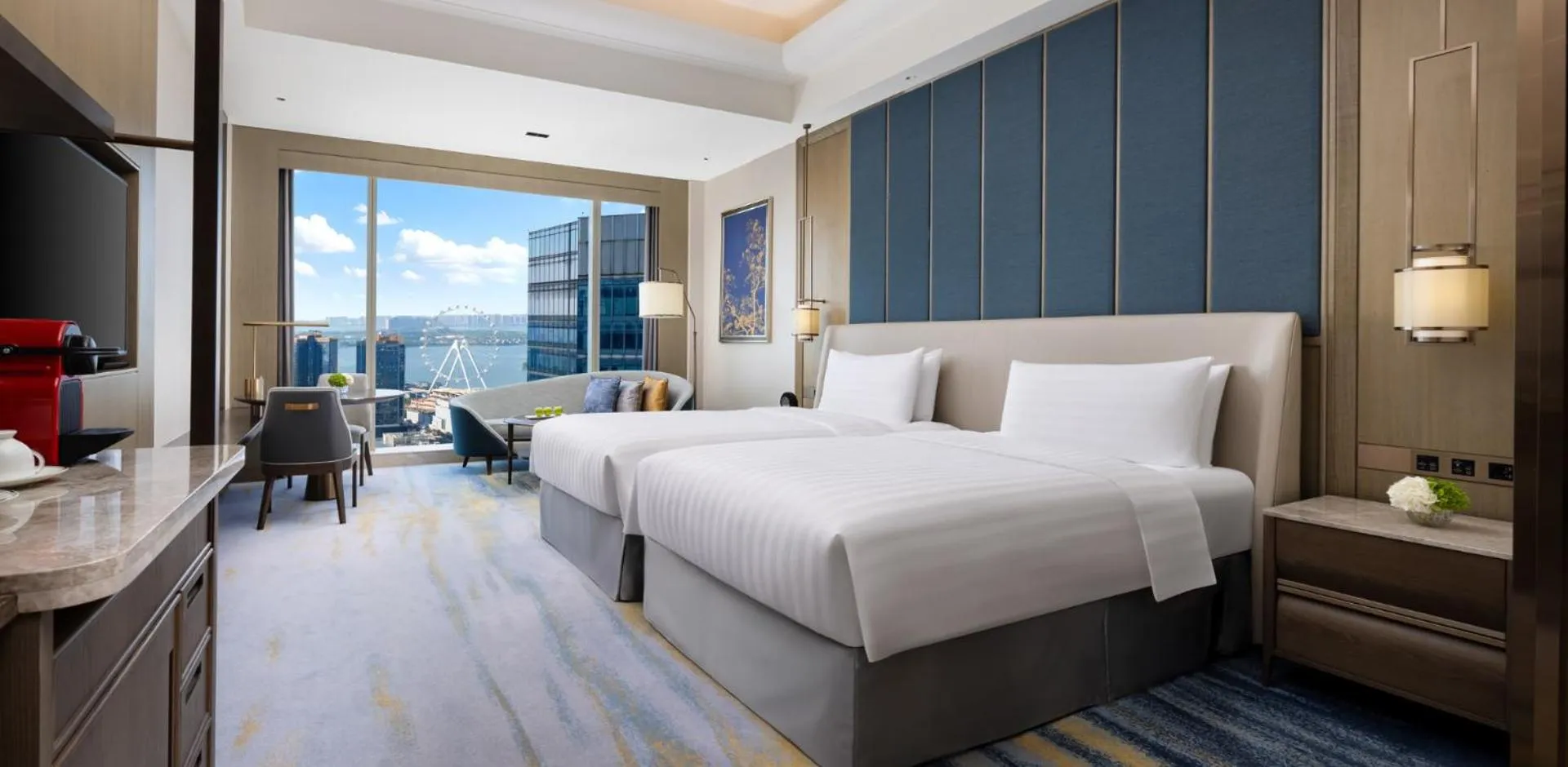 Photo of the whole room, Bed in Shangri-La Yuanqu, Suzhou