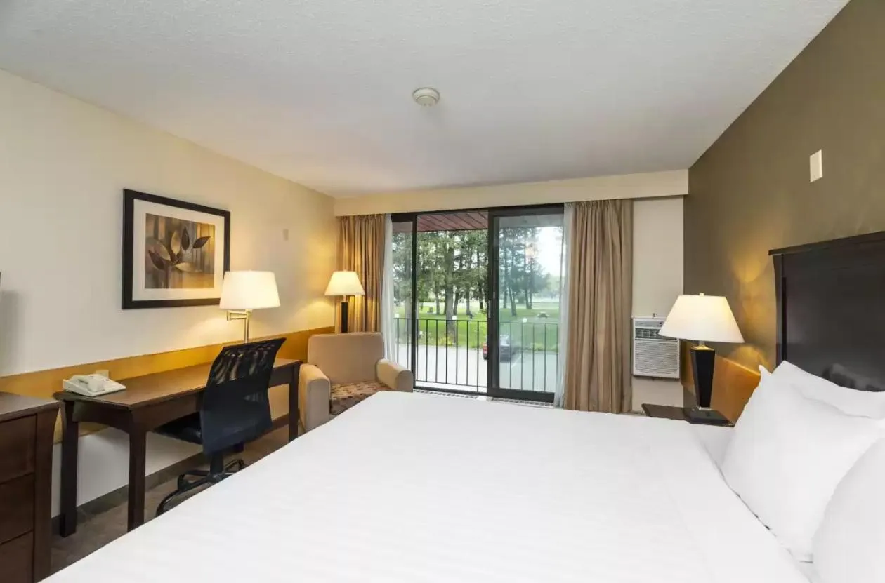 View (from property/room), Bed in Prestige Riverside Lodge Quesnel