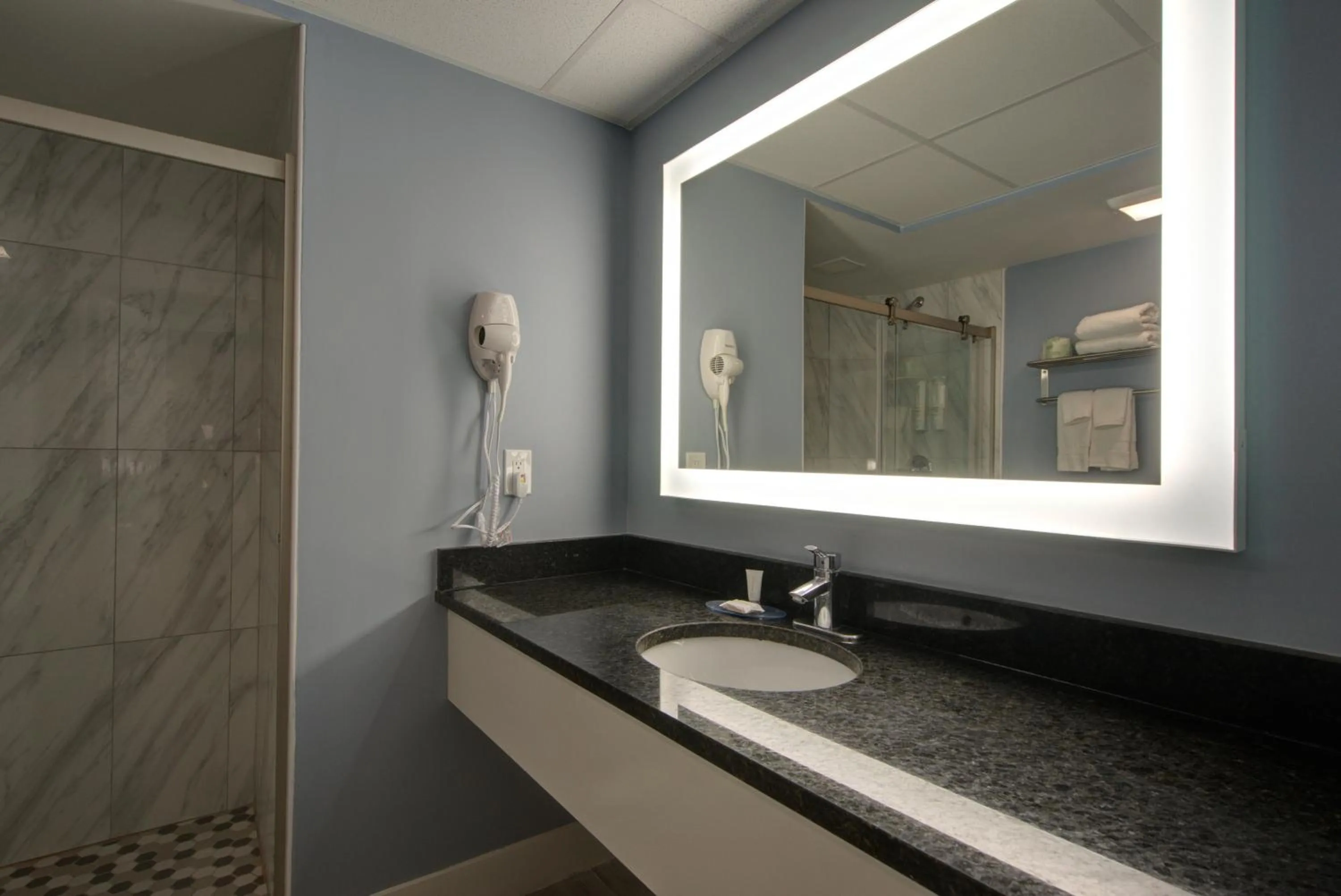 Bathroom in Clarion Pointe Tampa-Brandon Near Fairgrounds and Casino