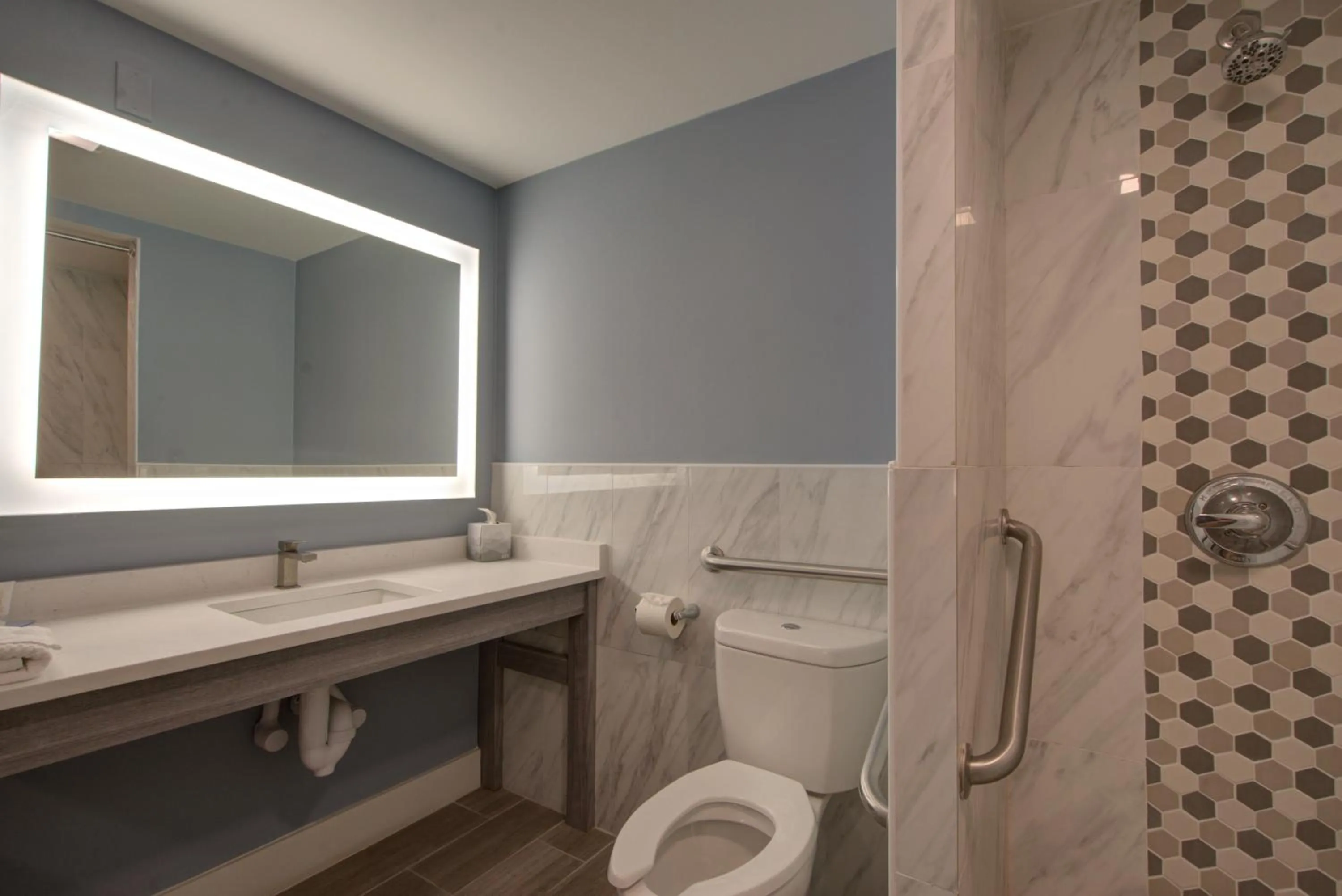 Bathroom in Clarion Pointe Tampa-Brandon Near Fairgrounds and Casino