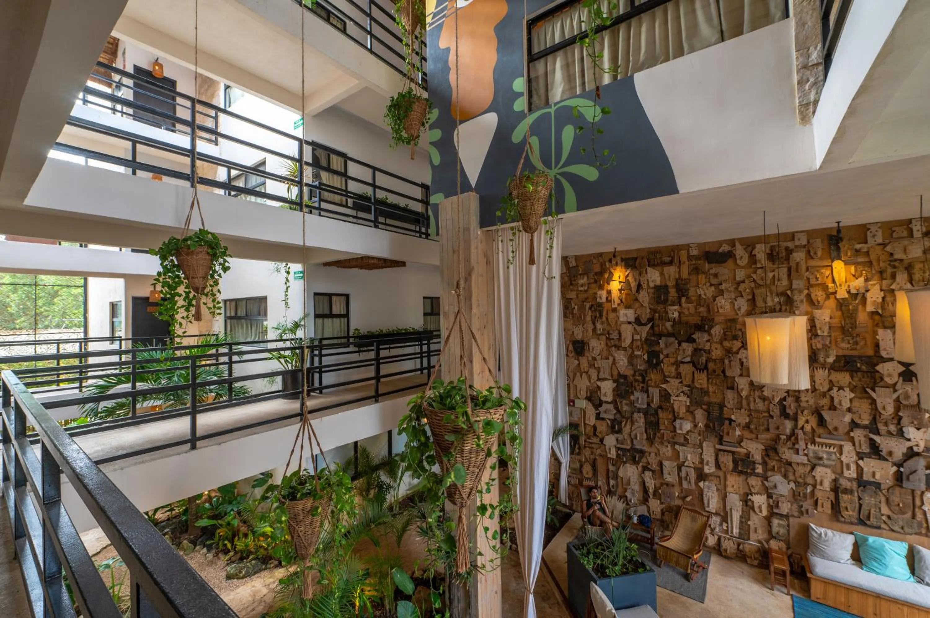 Living room in Mayan Monkey Tulum - Social Hotel