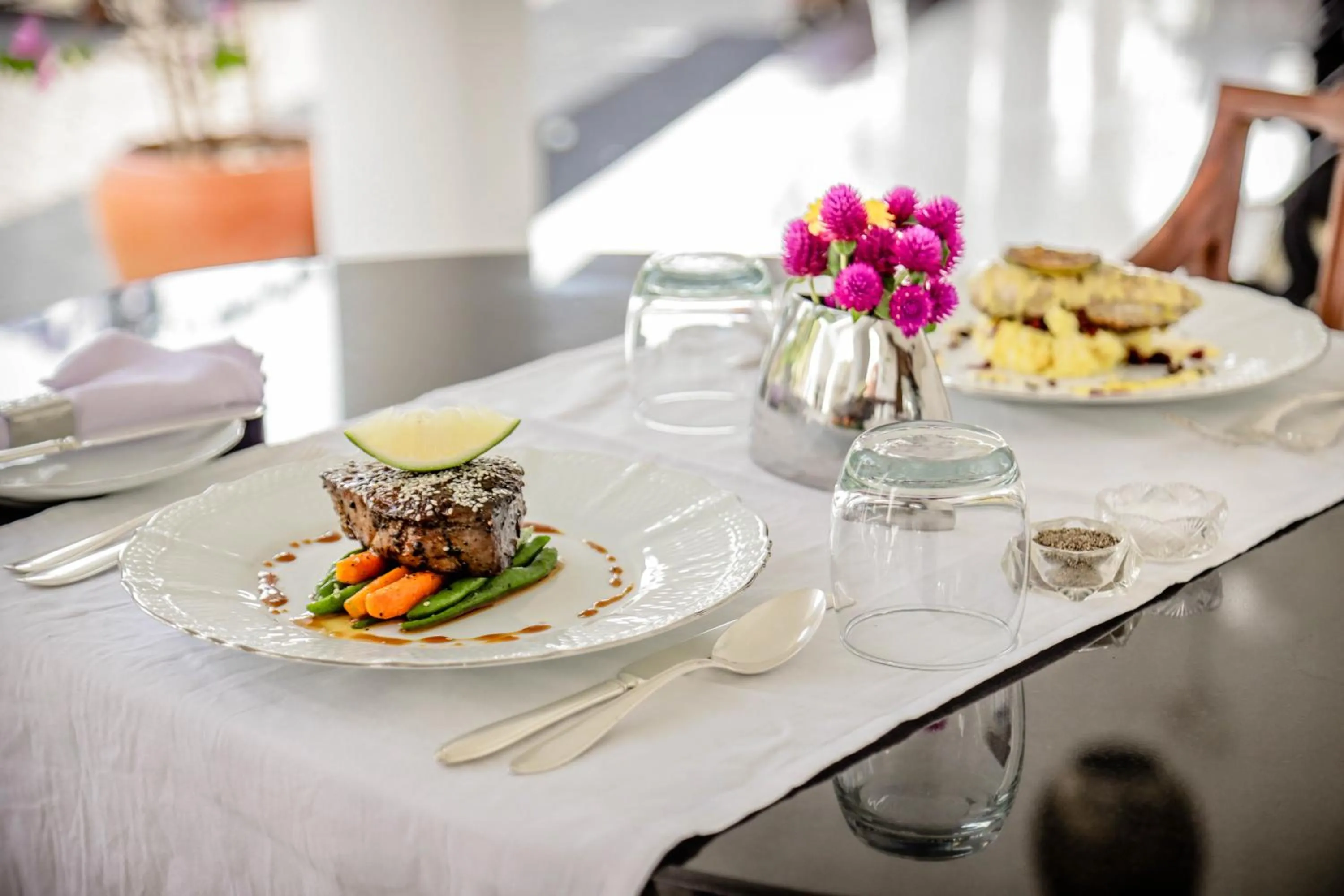 Restaurant/places to eat in The Flame Tree Estate & Hotel