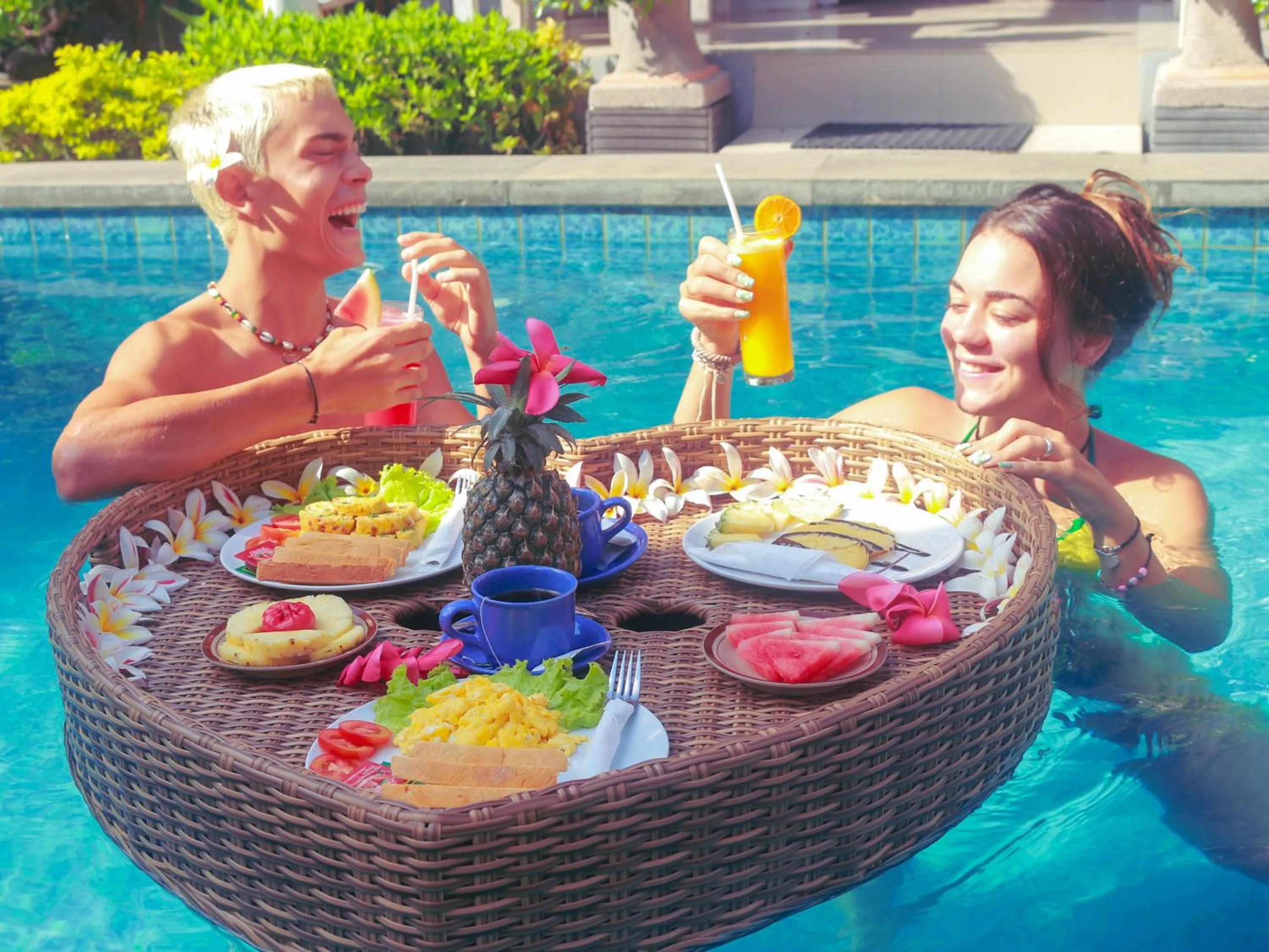 Pool view in The Box Paradise Cottage