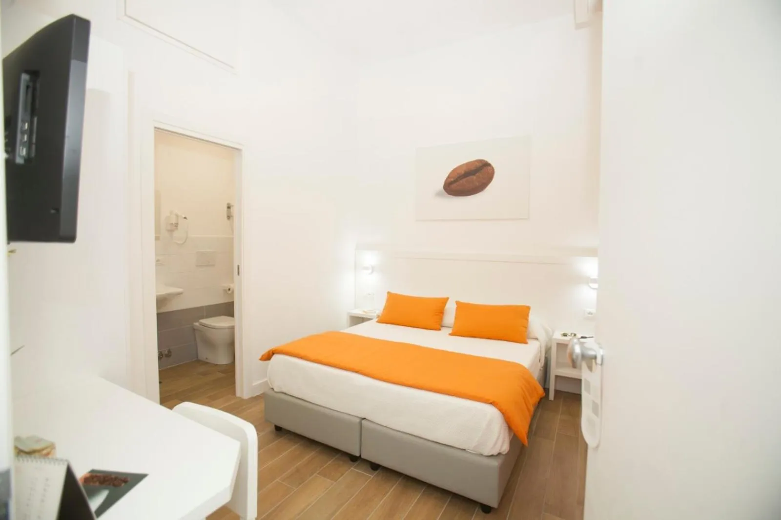 Bed in Mediterranean rooms