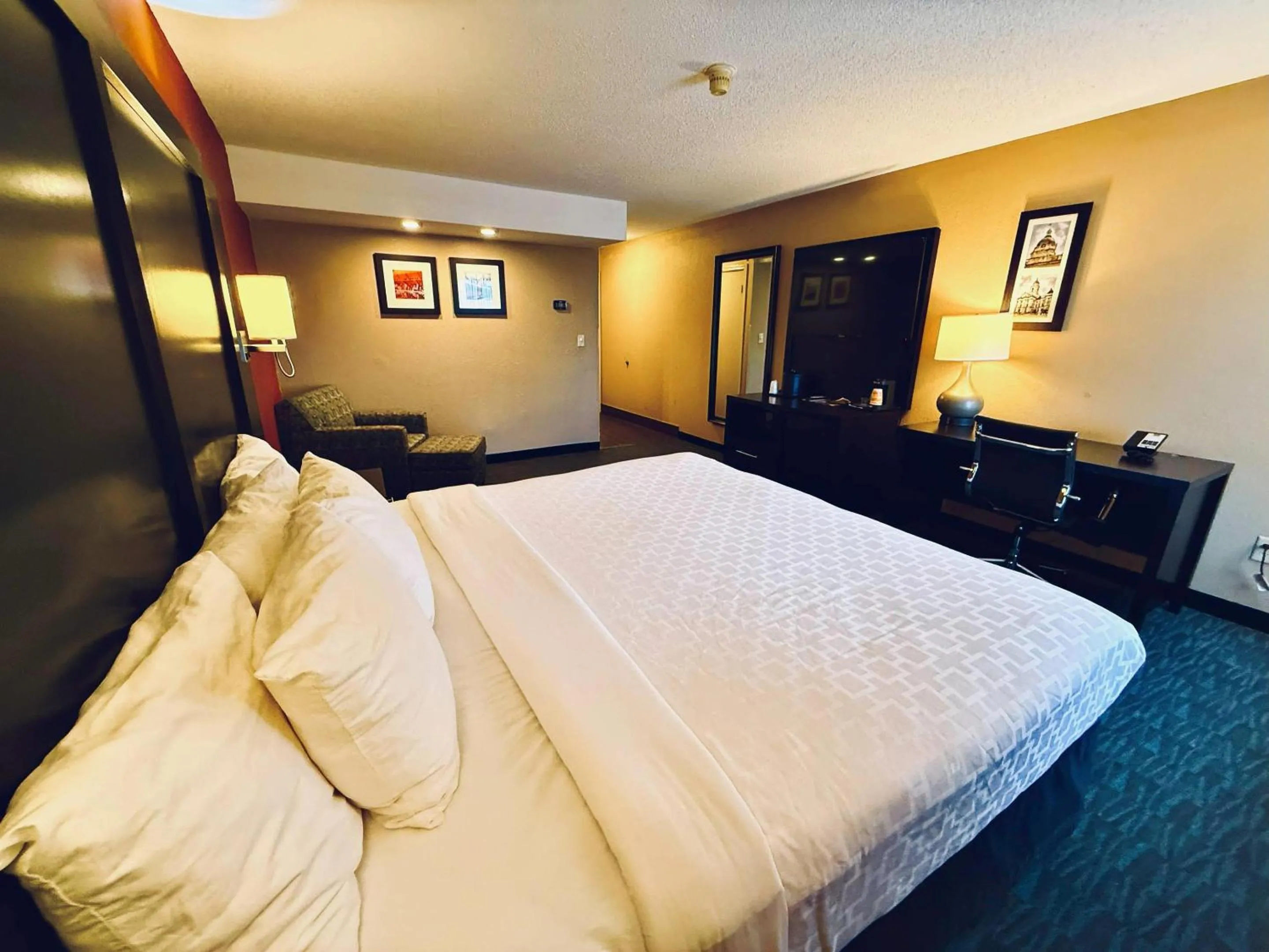 Bedroom, Bed in Clarion Inn & Suites Evansville Eastland Area