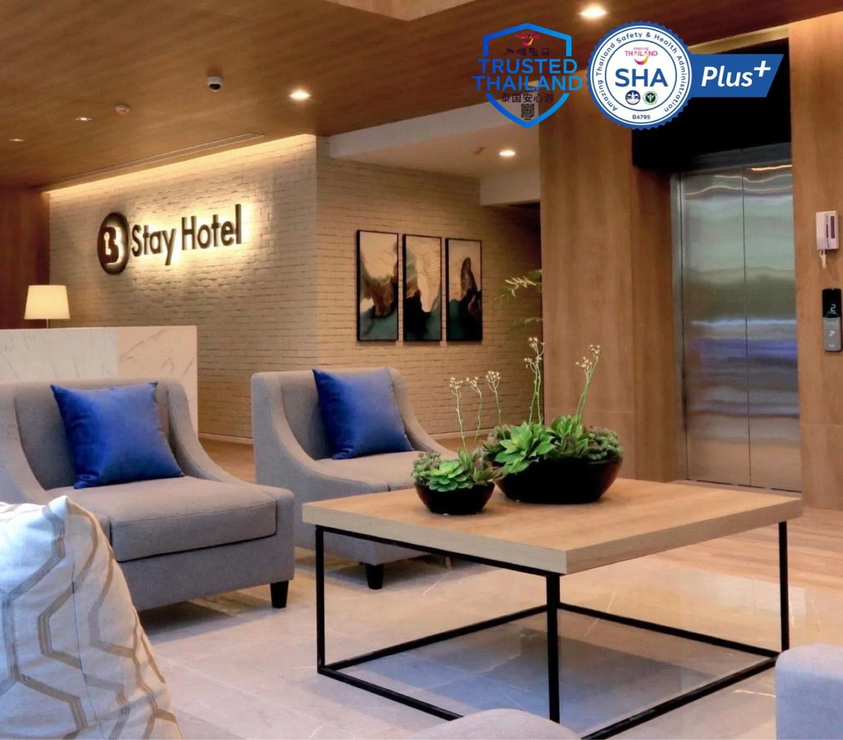 Property logo or sign in B Stay Hotel