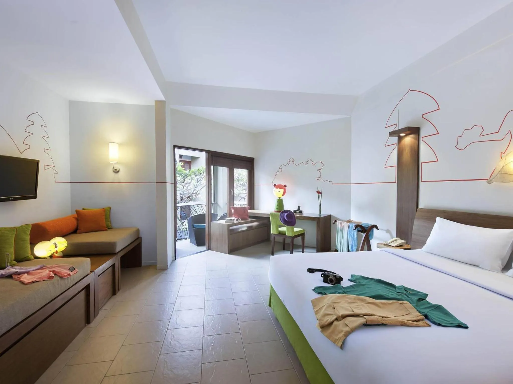 Bedroom, Bed in ibis Styles Bali Legian