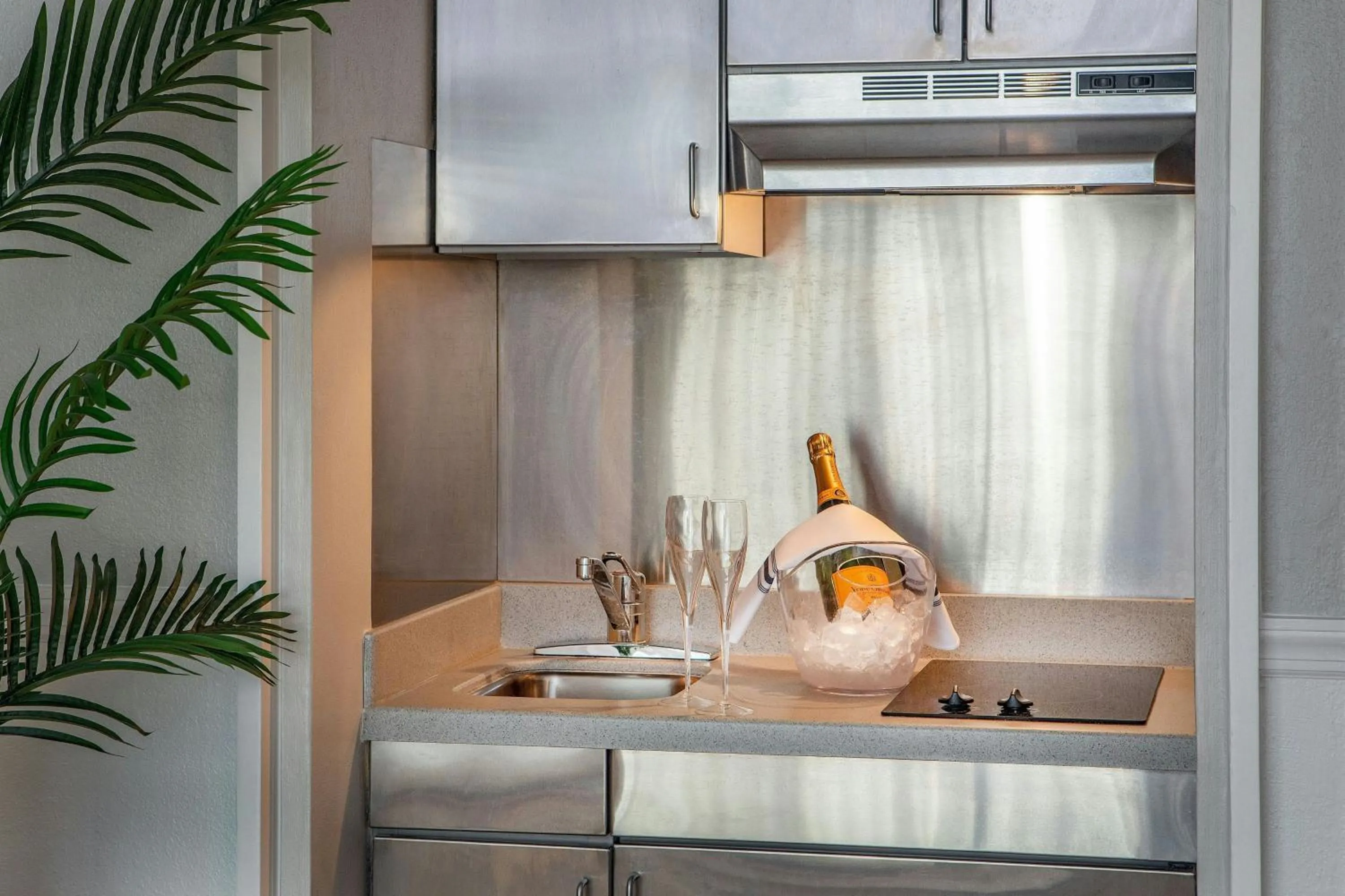 Kitchen or kitchenette in Ashore Oceanfront Hotel