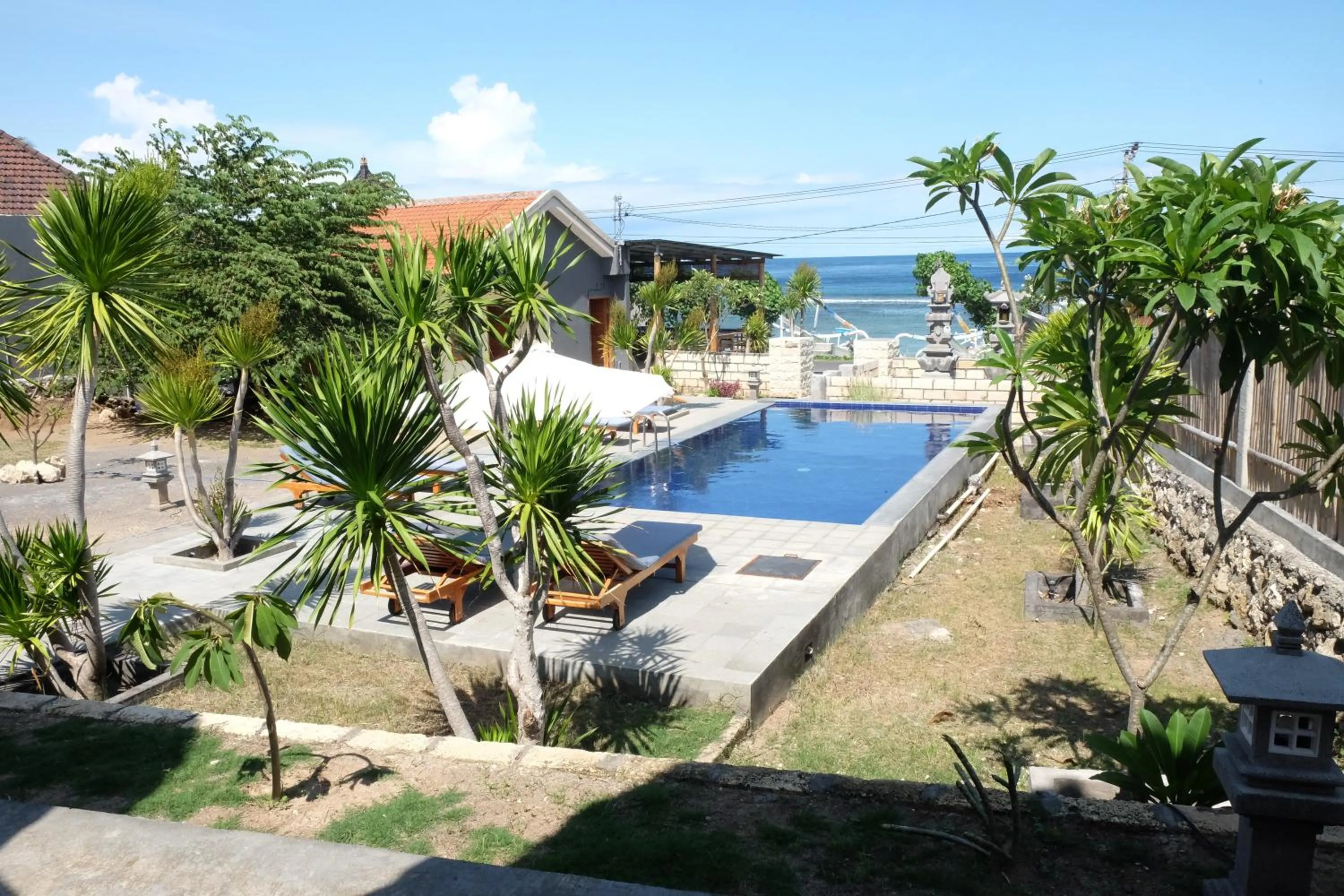 Pool view in Adara Beach Huts