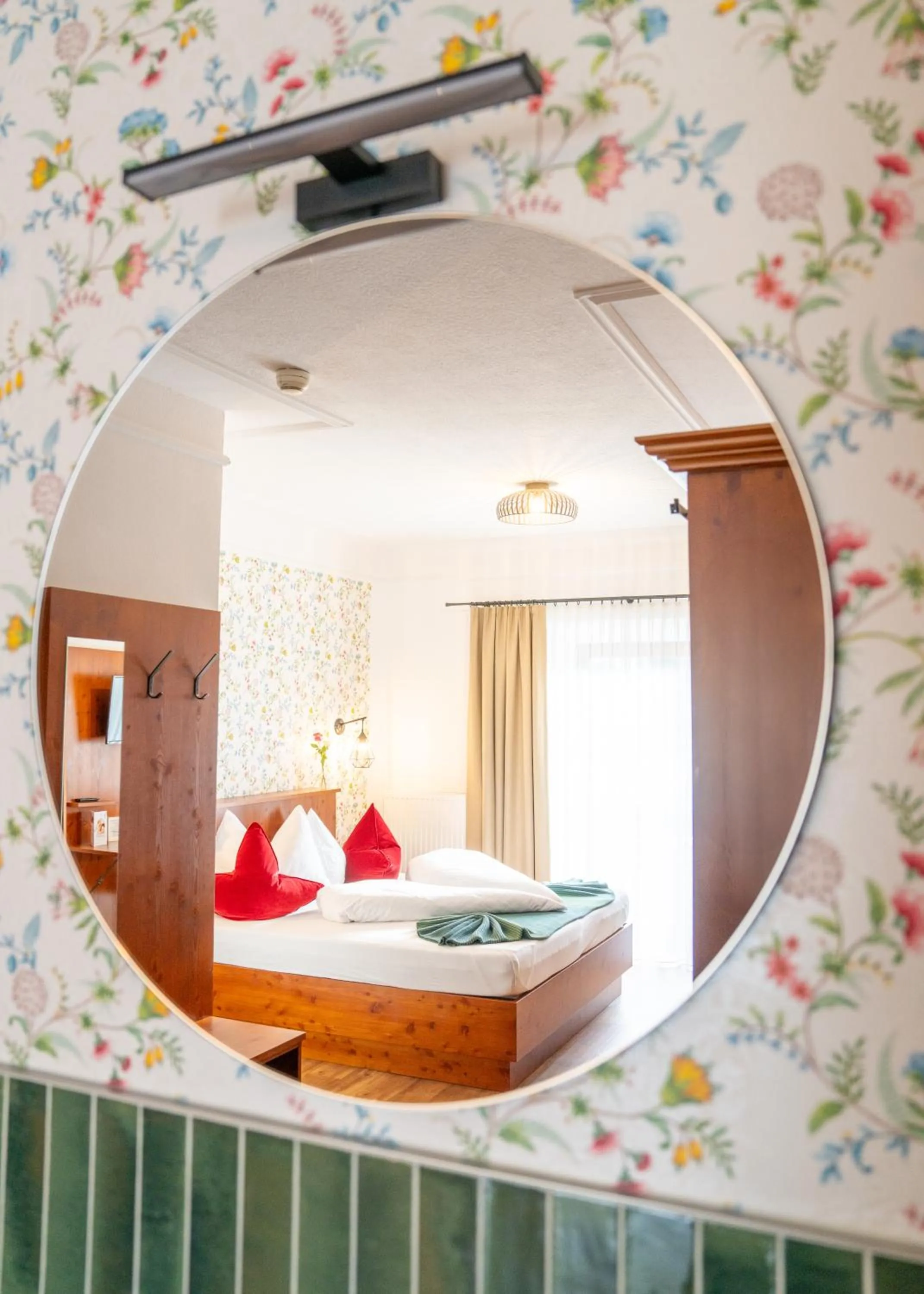 Decorative detail, Bed in Hotel Krone Tirol