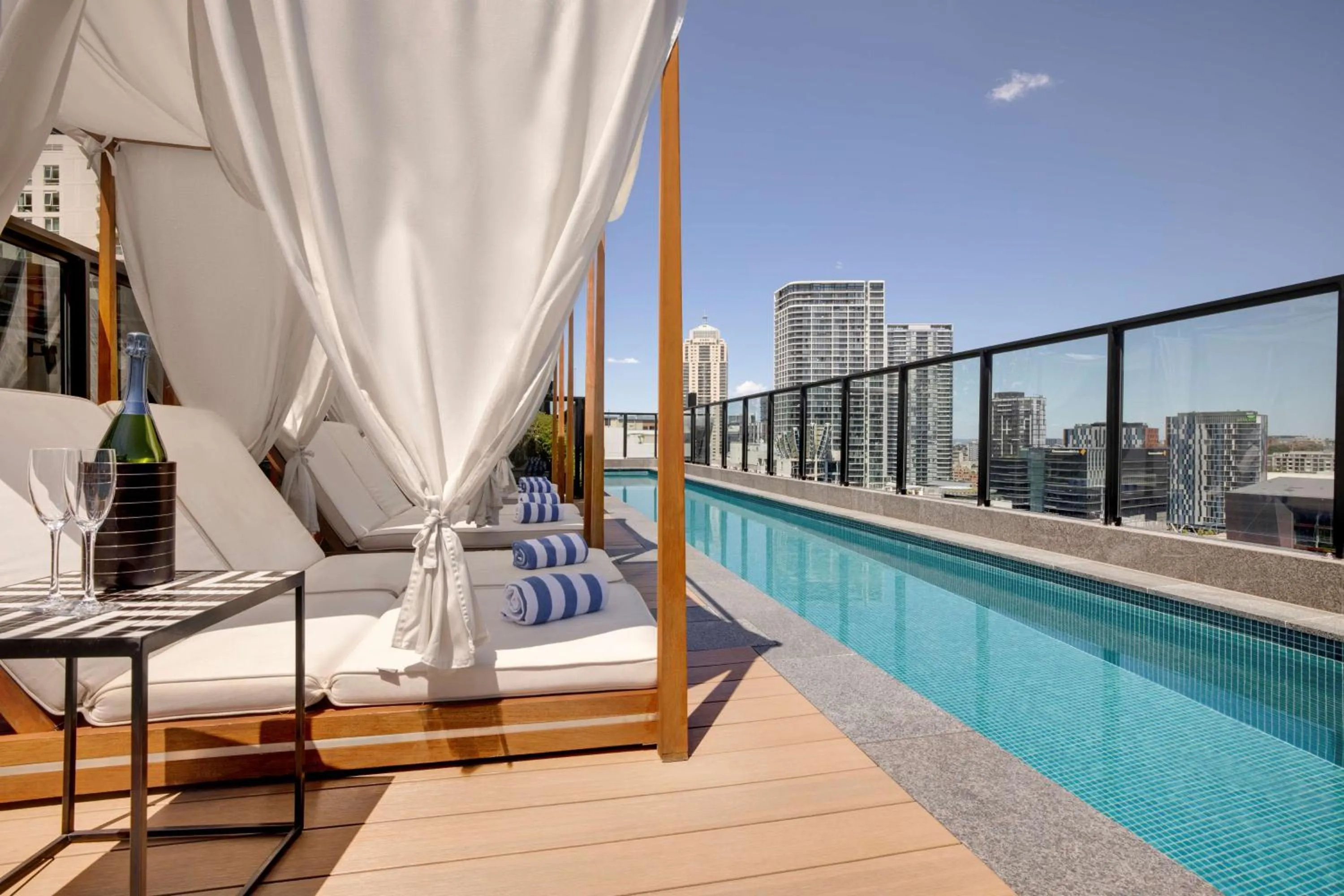 Pool view in Vibe Hotel Sydney Darling Harbour