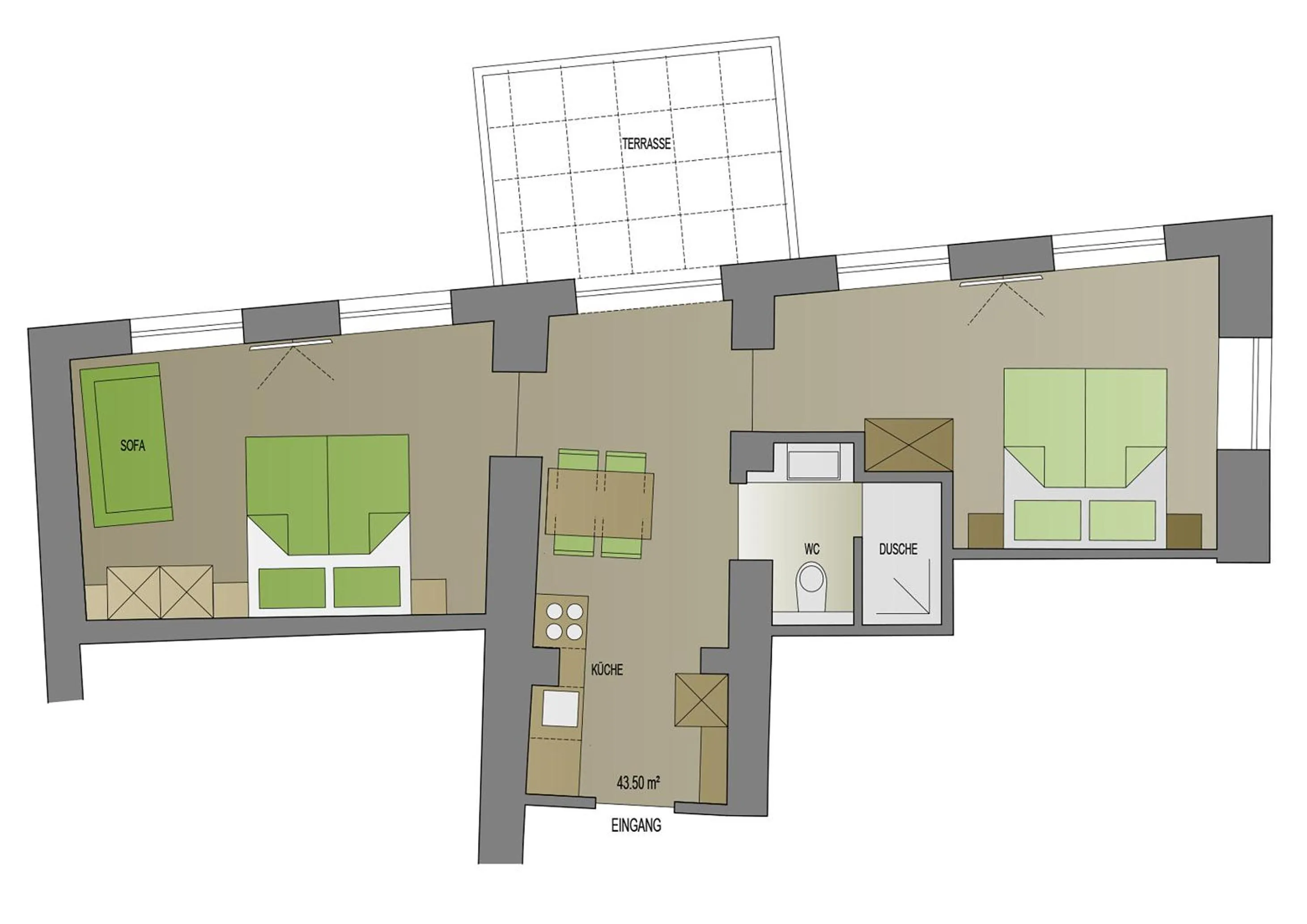 Photo of the whole room in Wally Berg-Appartements