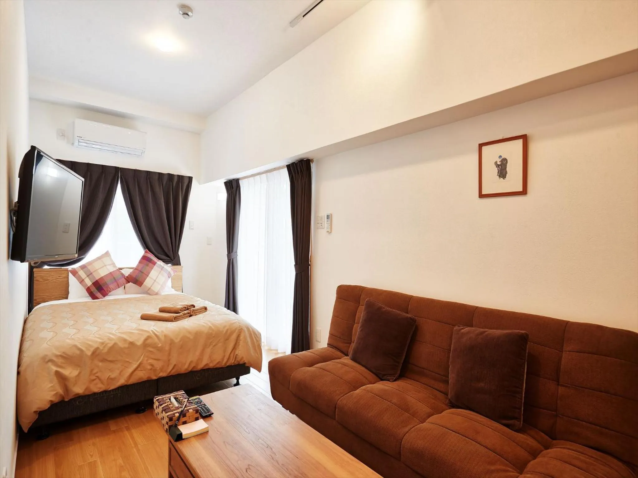 Photo of the whole room, Bed in M´s Stay Okinawa